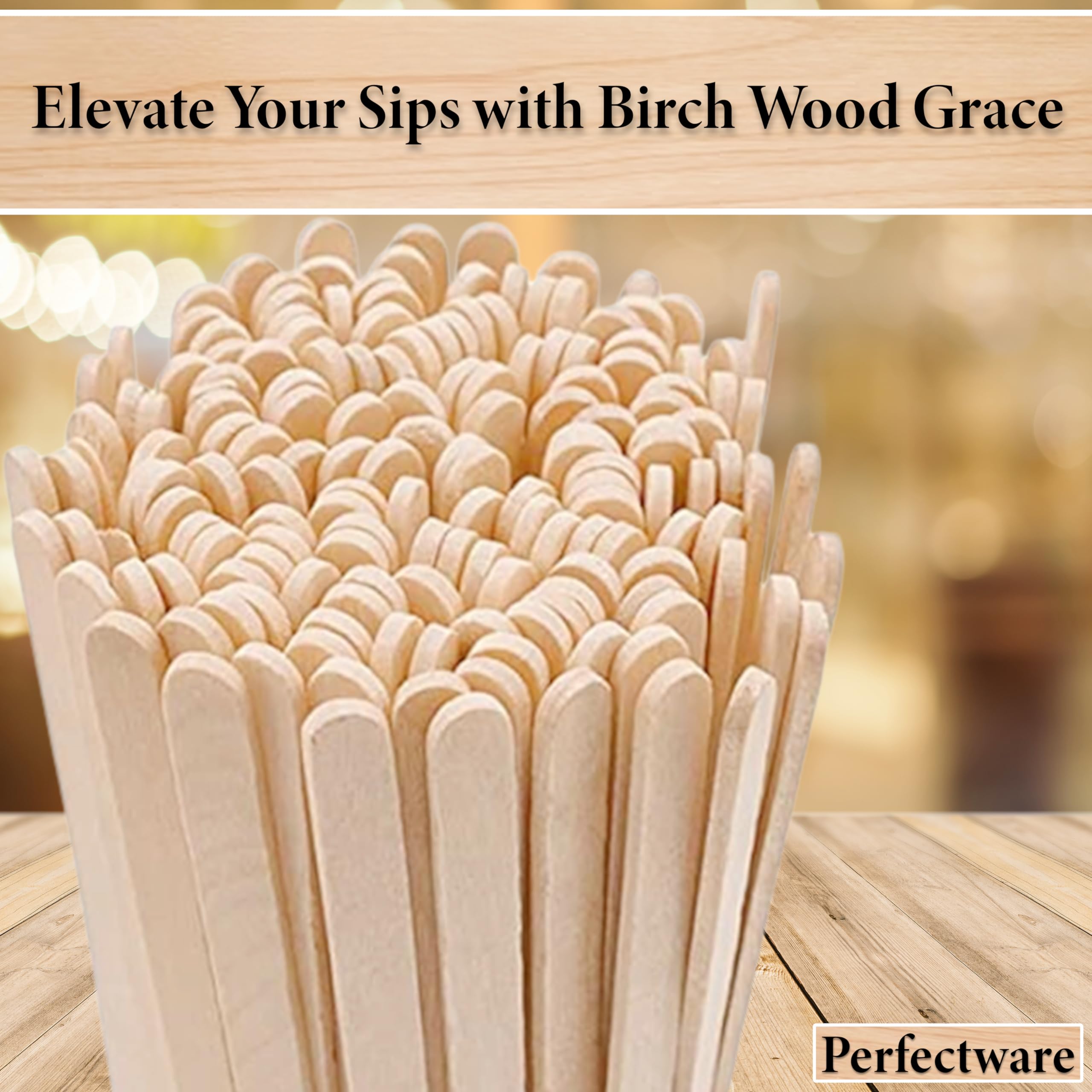 Perfectware ''7'''' Wooden Coffee Stirrer - Box Of 1,000Ct''
