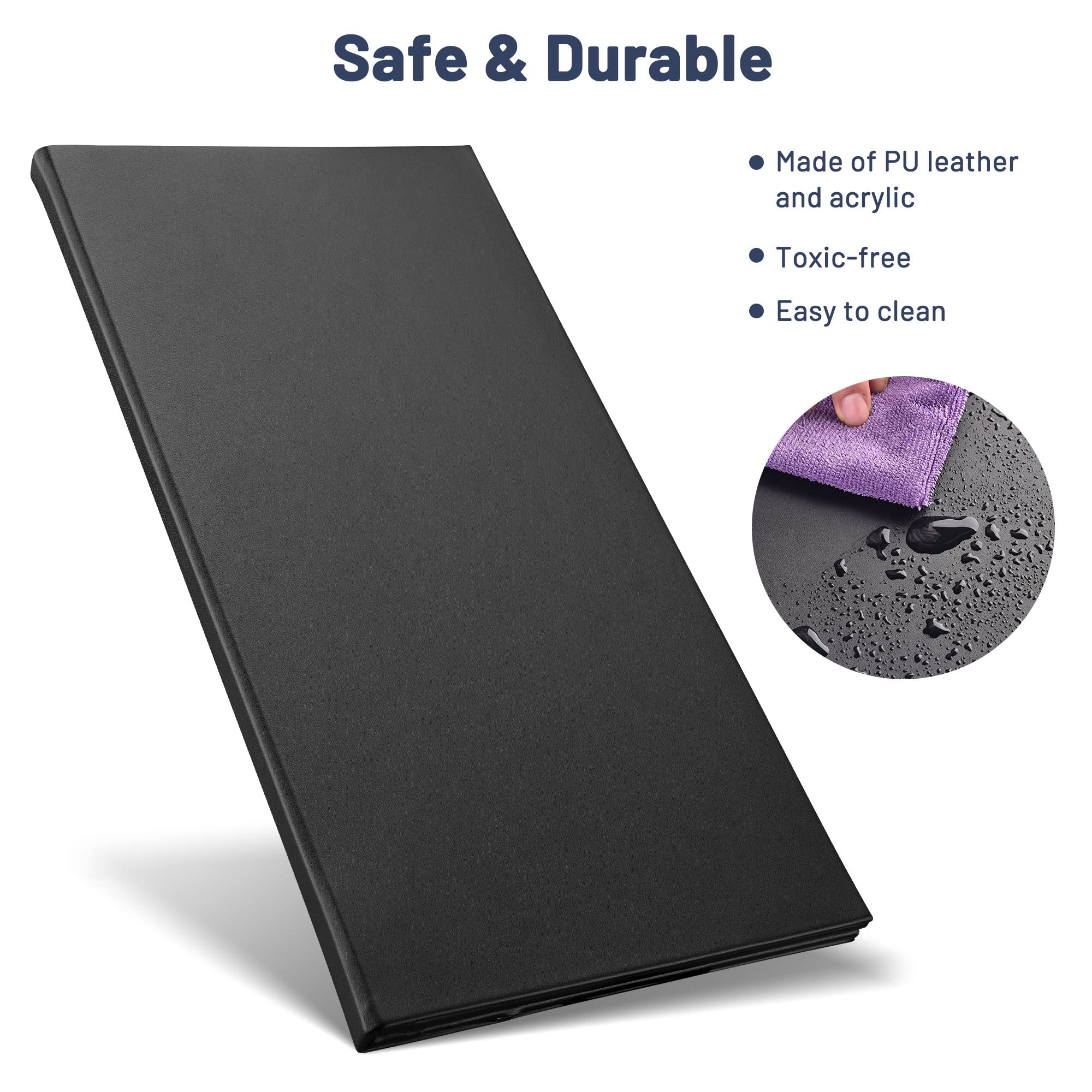 Wechef Led Back Lit Light Menu Holder Cover Folding Double Panel Fits 5''X11'' Paper For Hotel Club