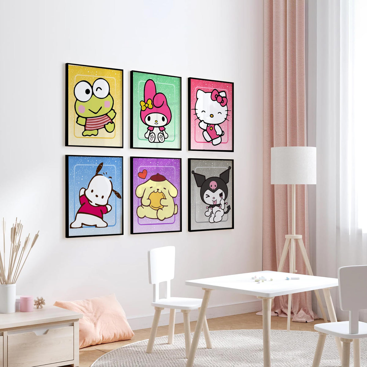W.O.W.A - Hello Kitty Themed Nursery Decor For Baby Girls - Set Of 6 Vibrant Posters For Kids And Teens Bedroom (8''X10'', Unfra