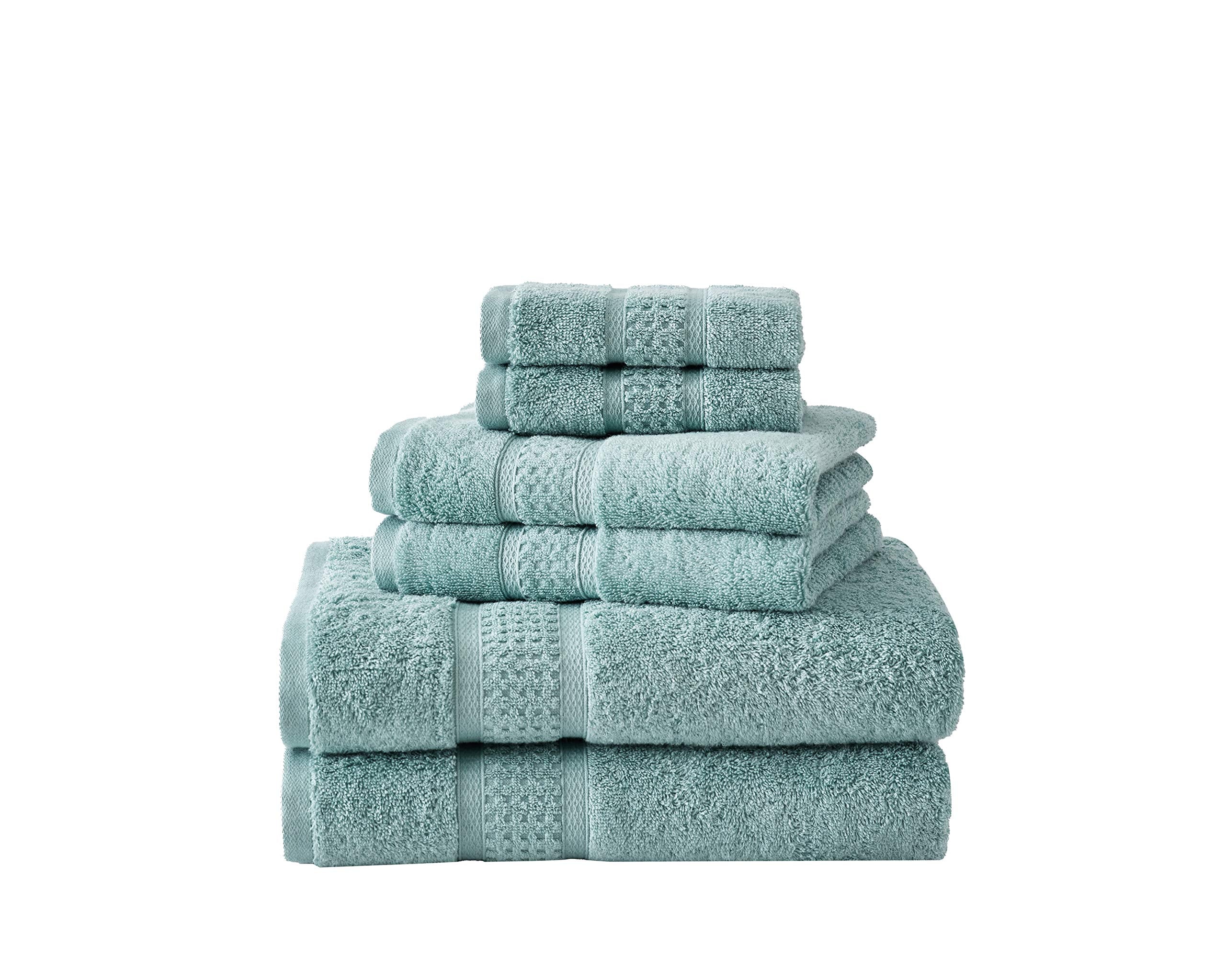 Nautica - 6 Piece Bath Towels  Absorbent & Fade Resistant Cotton Towel Set  Fashionable Bathroom Decor (Oceane Turquoise  6 Piece)