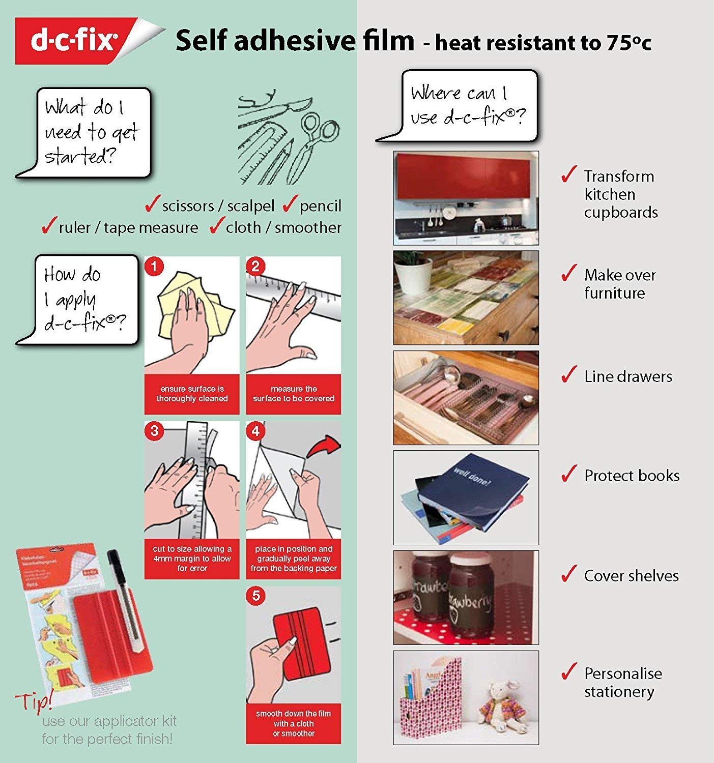 D-C-Fix Fa346-8172-2 Decorative Self-Adhesive Film, Butcher Block, Large 26   X 78 Roll, 2-Pack