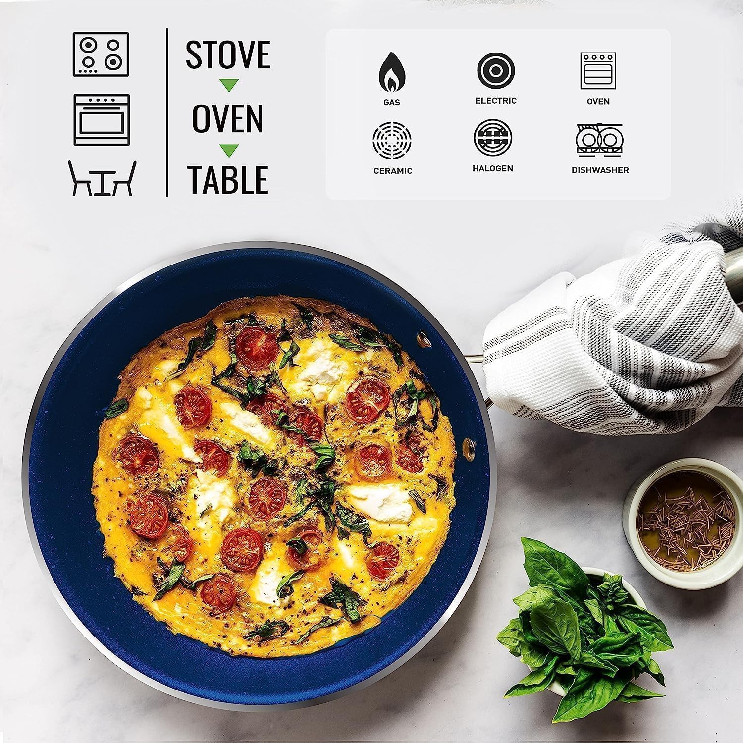 Granitestone 10 Pc Pots and Pans Set Non Stick Cookware Set, Kitchen Cookware Sets, Pot and Pan Set, Pot Set, Diamond Coated Non