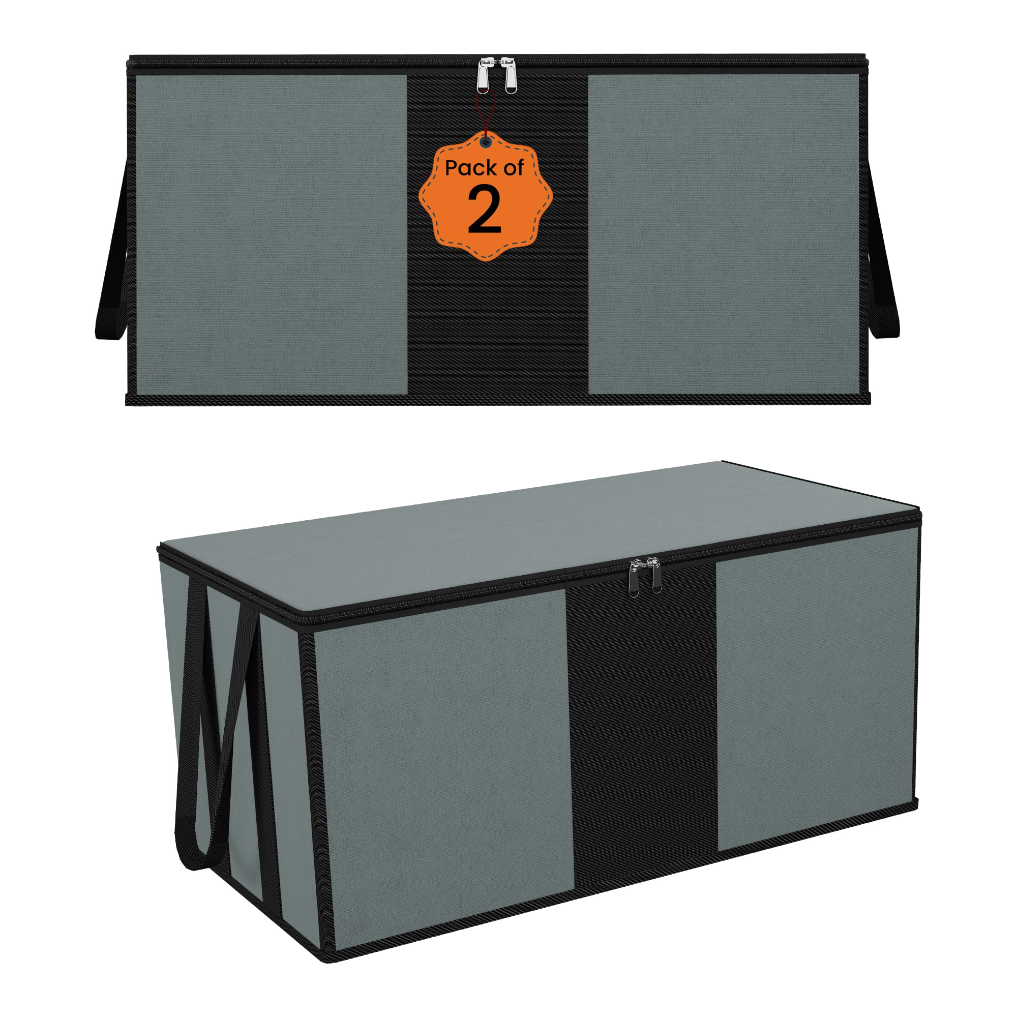 Heart Home (Pack Of 2) Underbed Storage Bag | Foldable Blanket Bags | Waterproof ClothingBedding Bag | Closet Wardrobe Organize