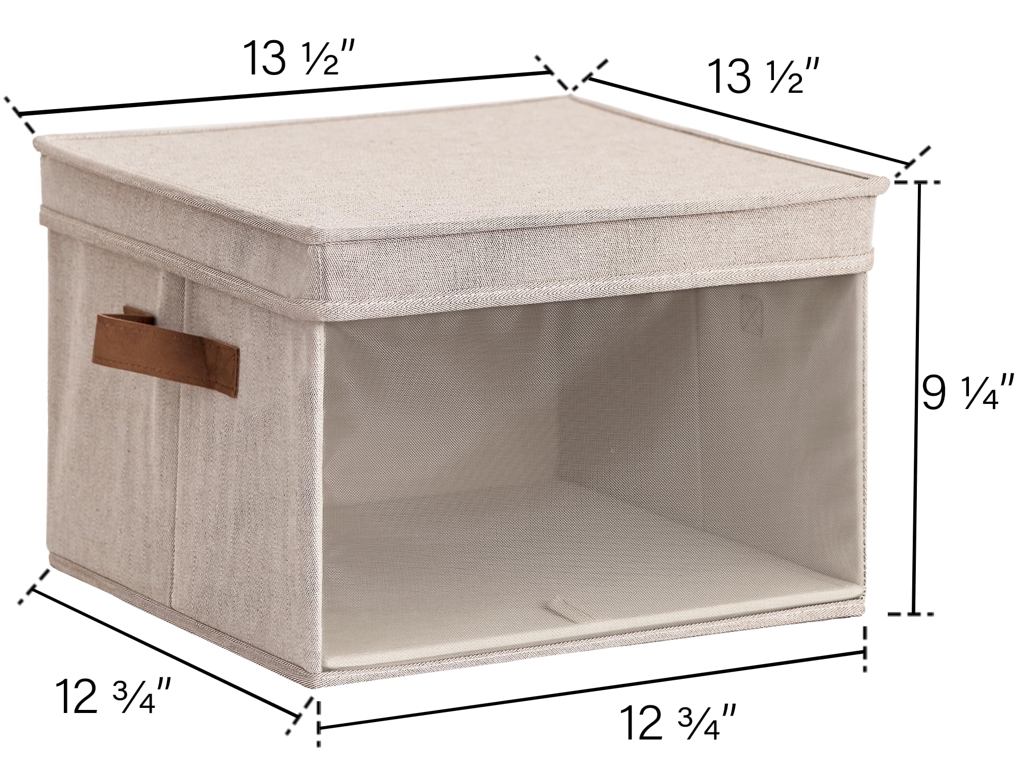 Storageworks Storage Bins With Lids And Clear Window, Storage Basket For Shelves, Fabric Closet Containers And Organizers, Brown