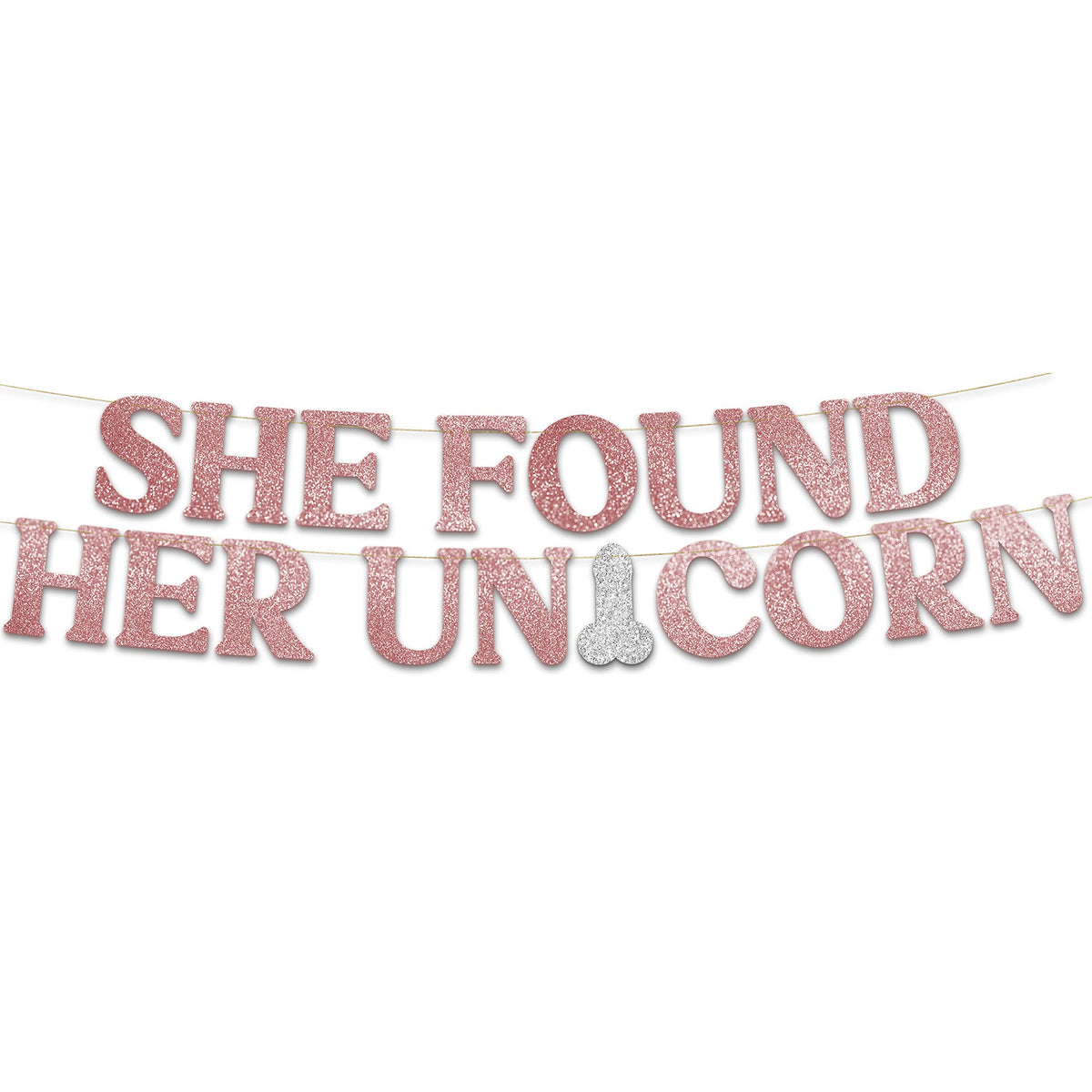 Funny Bachelorette Party Rose Gold Glitter Banner - Bachelorette Party Decorations, Favors And Supplies