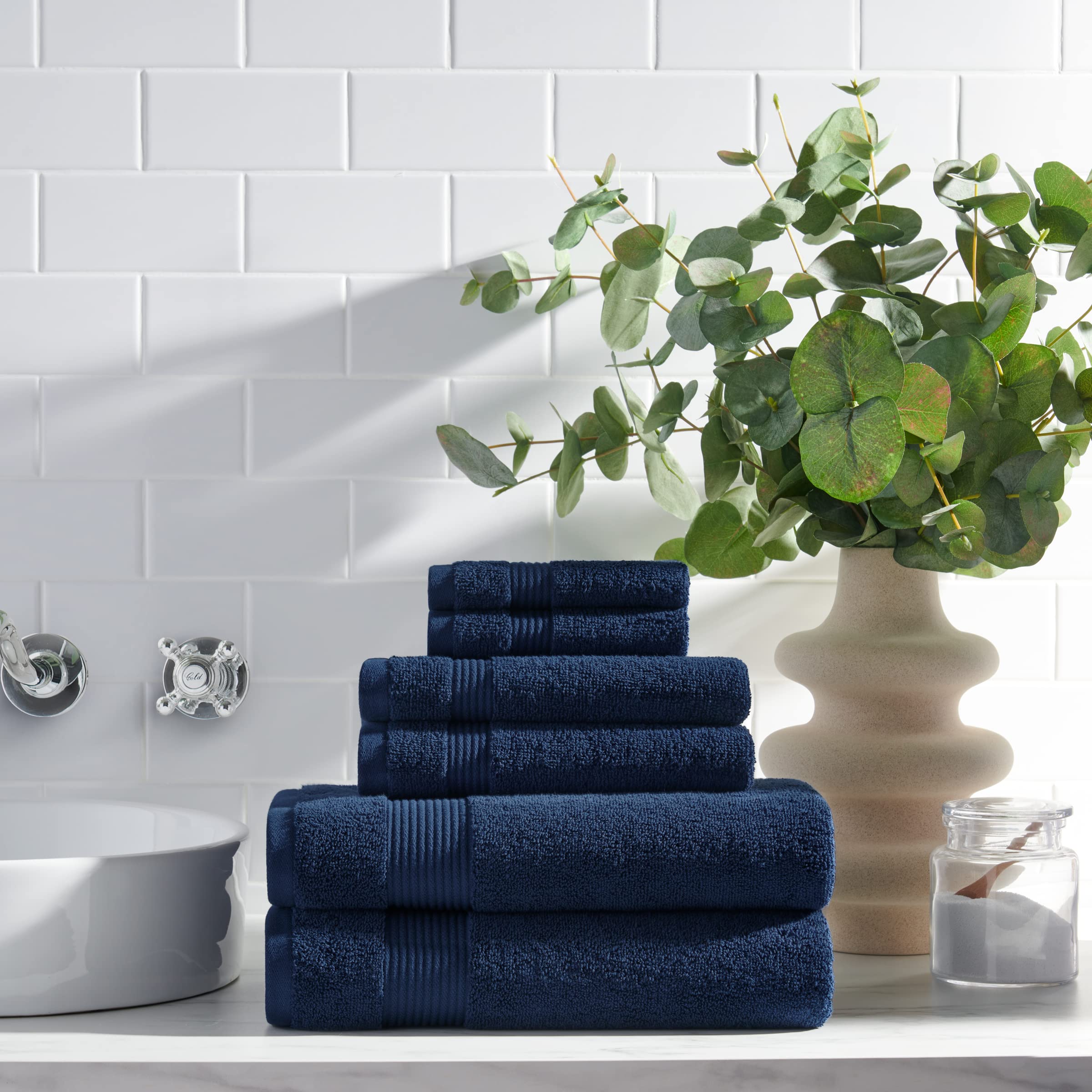 Arkwright Bath Towels Set Of 6 - (Case Of 36) Super Soft 100% Cotton, 600 Gsm Quick Dry & Absorbent, Luxury Bathroom Essentials