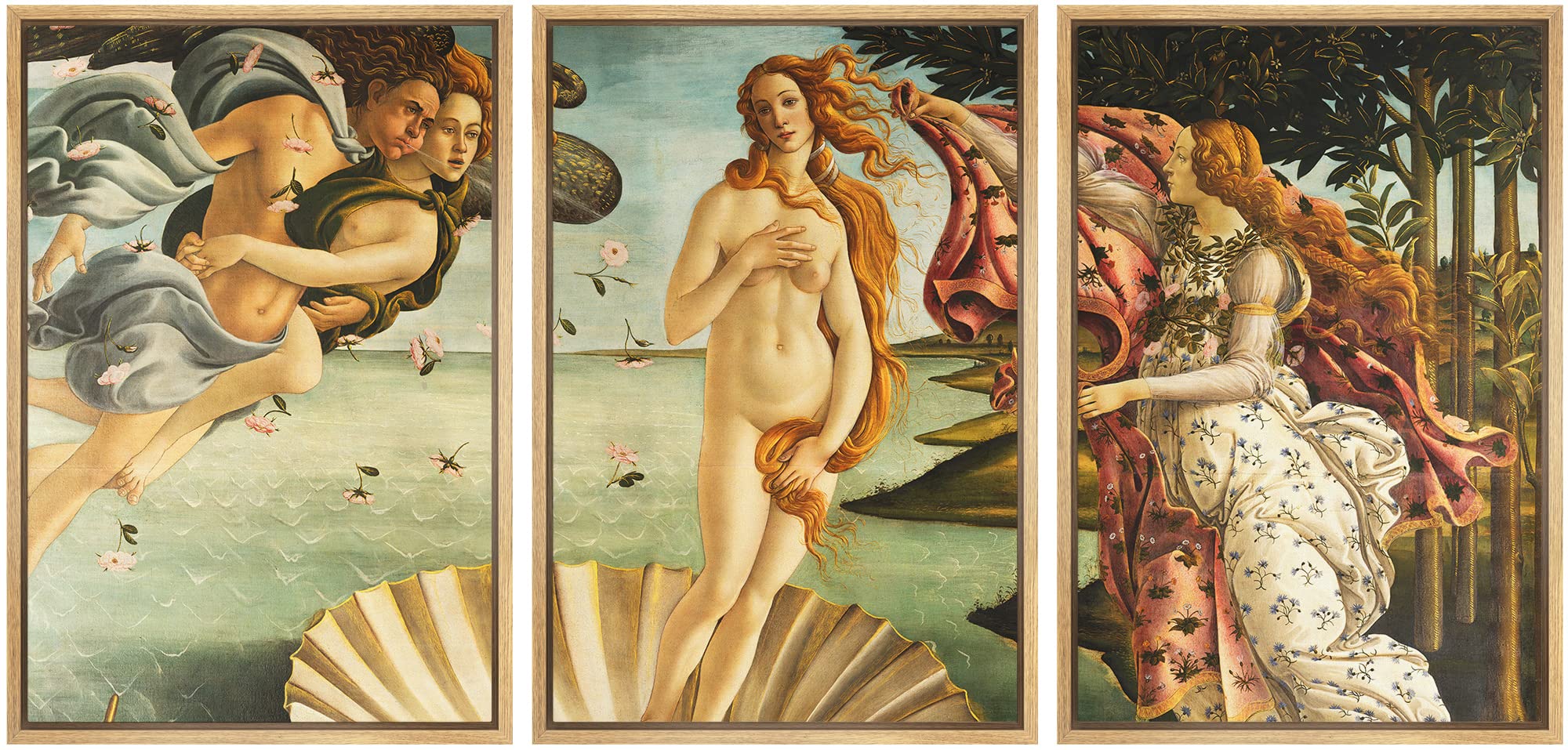 Wall26 Framed Canvas Print Wall Art Set The Birth Of Venus By Sandro Botticelli Cultural Historic Oil Painting Fine Art Reproduc