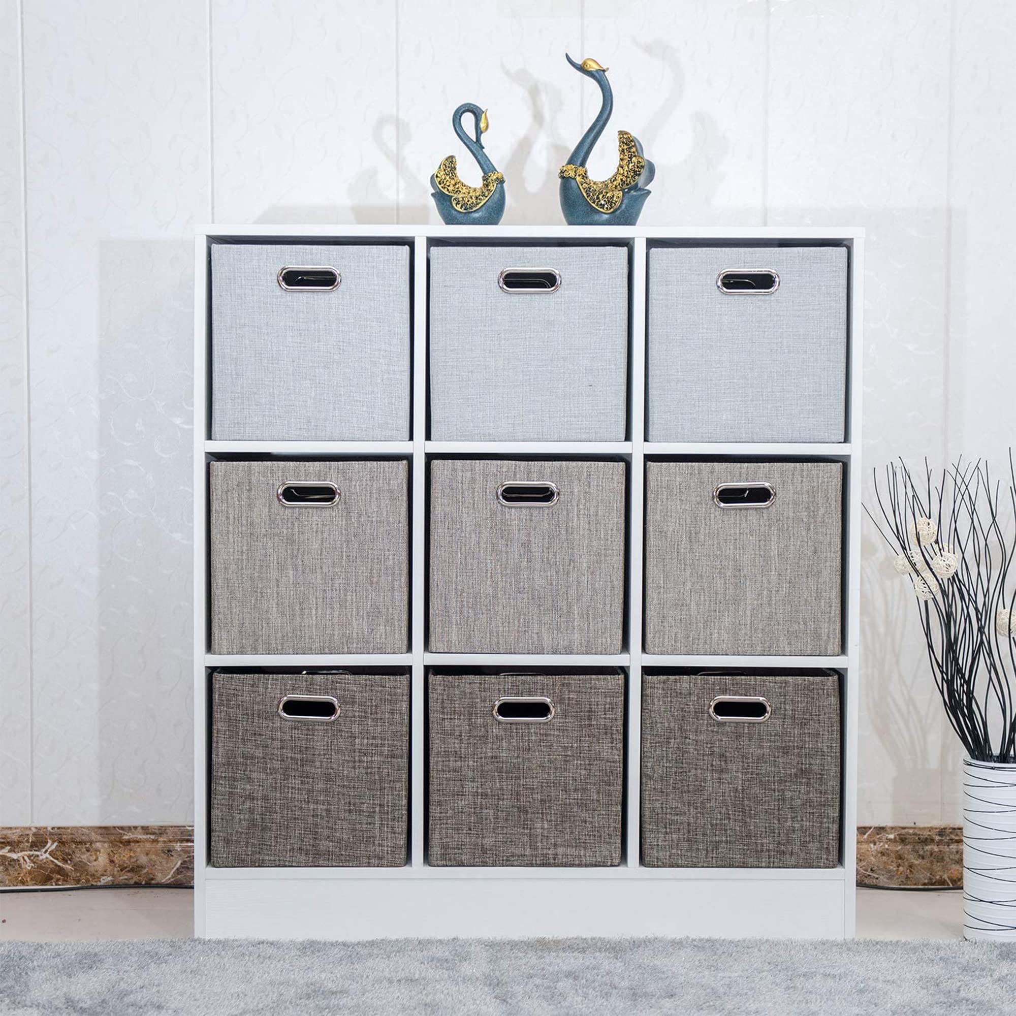 Posprica 3X Thicker Collapsible Storage Bins 13?13 Foldable Storage Cube Boxes Fabric Drawer for Closet Shelf Cabinet Bookcase