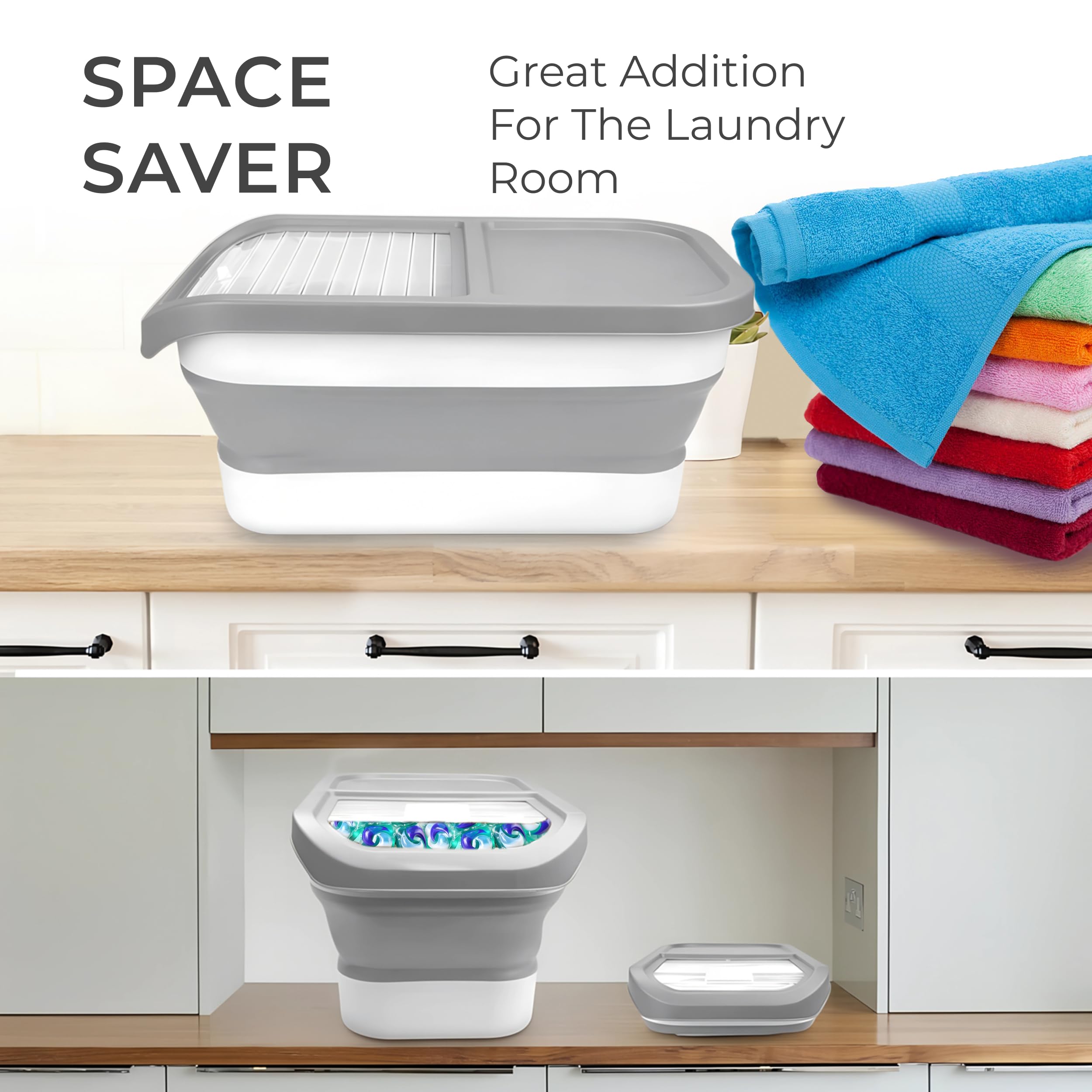 Skywin Expandable Laundry Pod Container - Laundry Pod Storage Container For Laundry Room Container Organization - Laundry Deterg