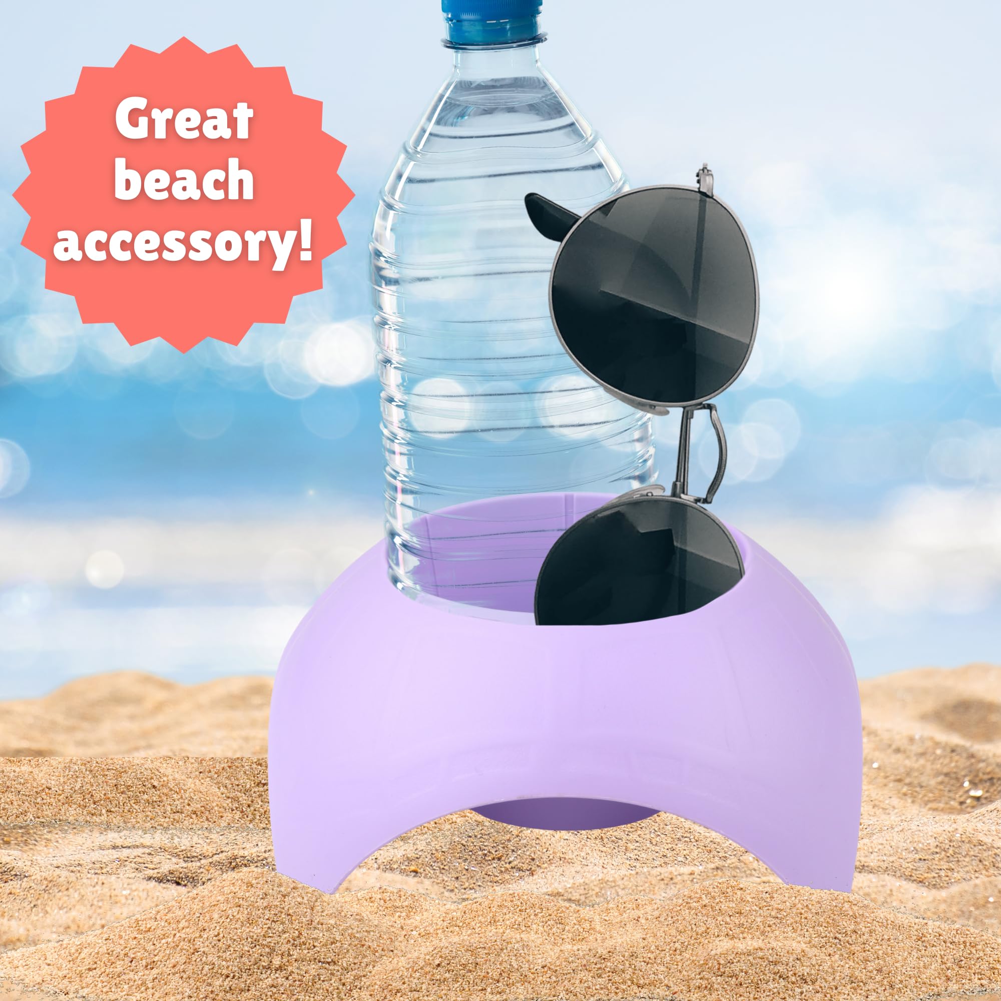 Beach Vacation Essentials, Turtleback Sand Coaster Cup Holder, Pack Of 4