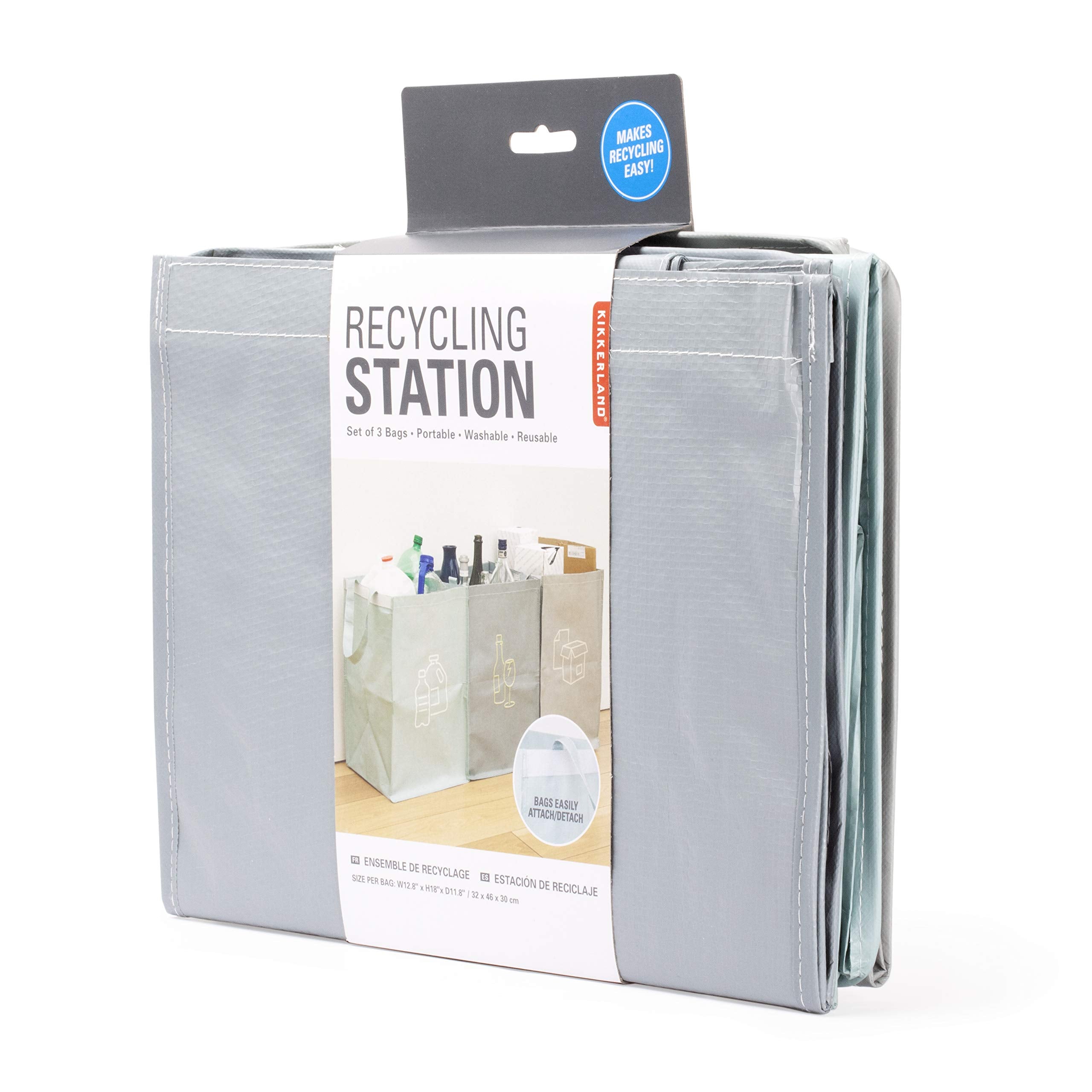Kikkerland Recycling Stations Set Of 3 - Or111