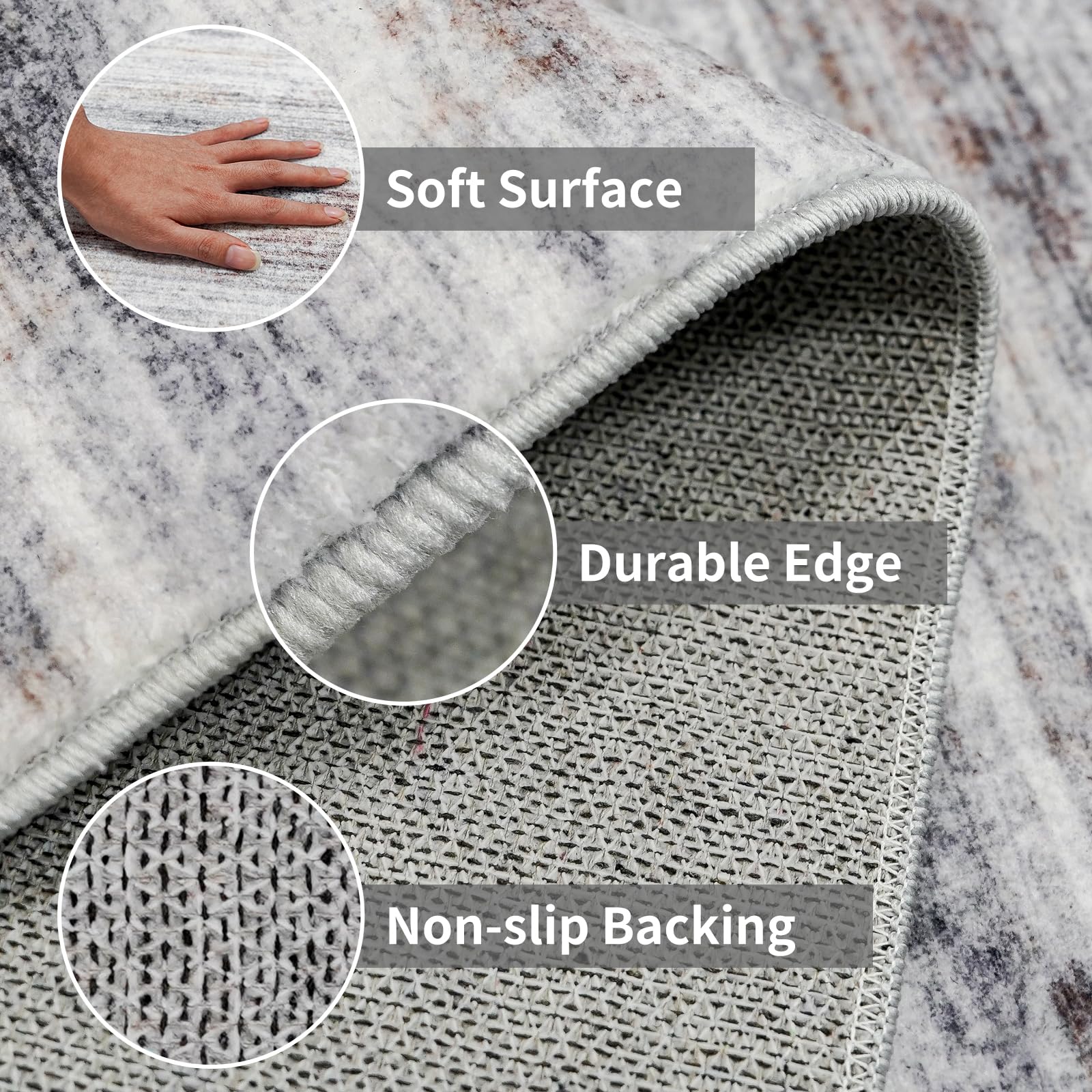 Washable Hallway Runner Rug for Home: Extra Long Runners for Entryway Living Room Dining Room - Stain and Water Resistant Rugs w