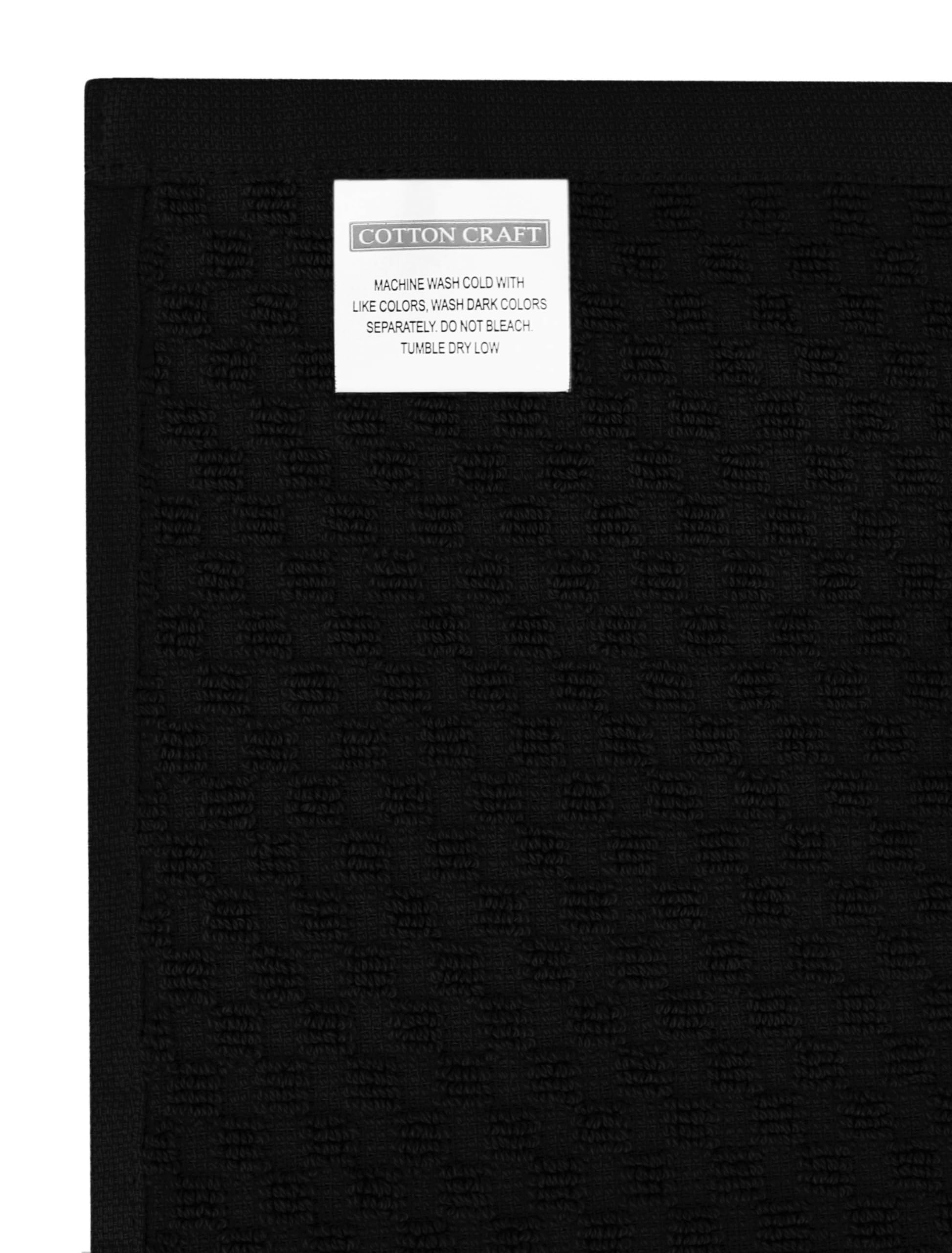 COTTON CRAFT Halloween Kitchen Towels - 4 Pack Spooky Skull Web Bats Jack OLantern Embroidered Terry Towel - 100% Cotton Waffle