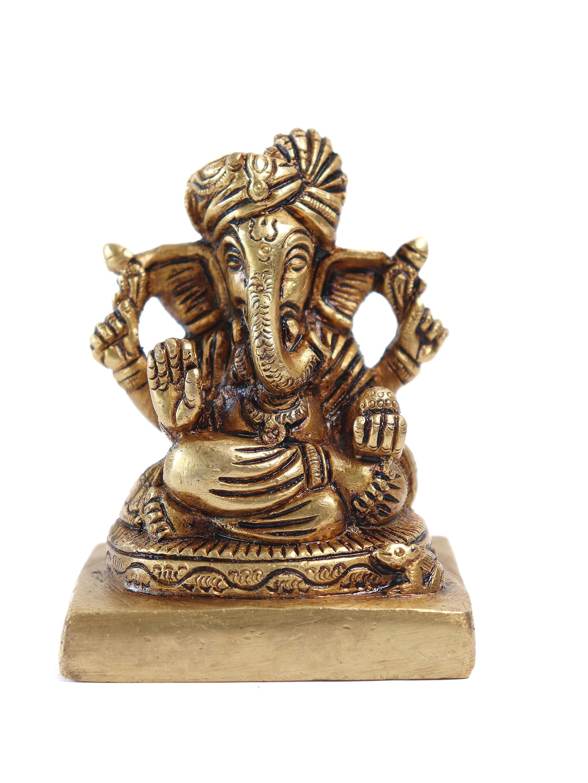 The Spiritual Living Brass Lord Ganesh Ji Idol || Ganpati Murti || Ganesha Idol For Gifting || Home Decor || Pooja Room || Home