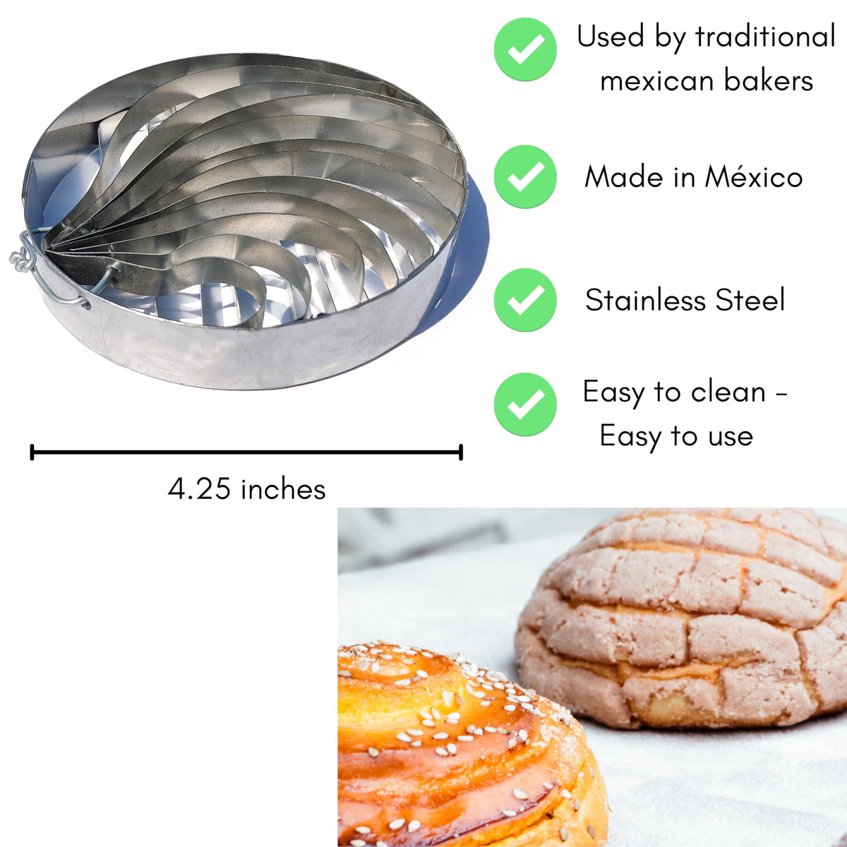 The Original Concha Cutter Mexican Bread Mold Made Of Stainless Steel the-original-concha-cutter-mexican-bread-mold-made-of-stainless-steel