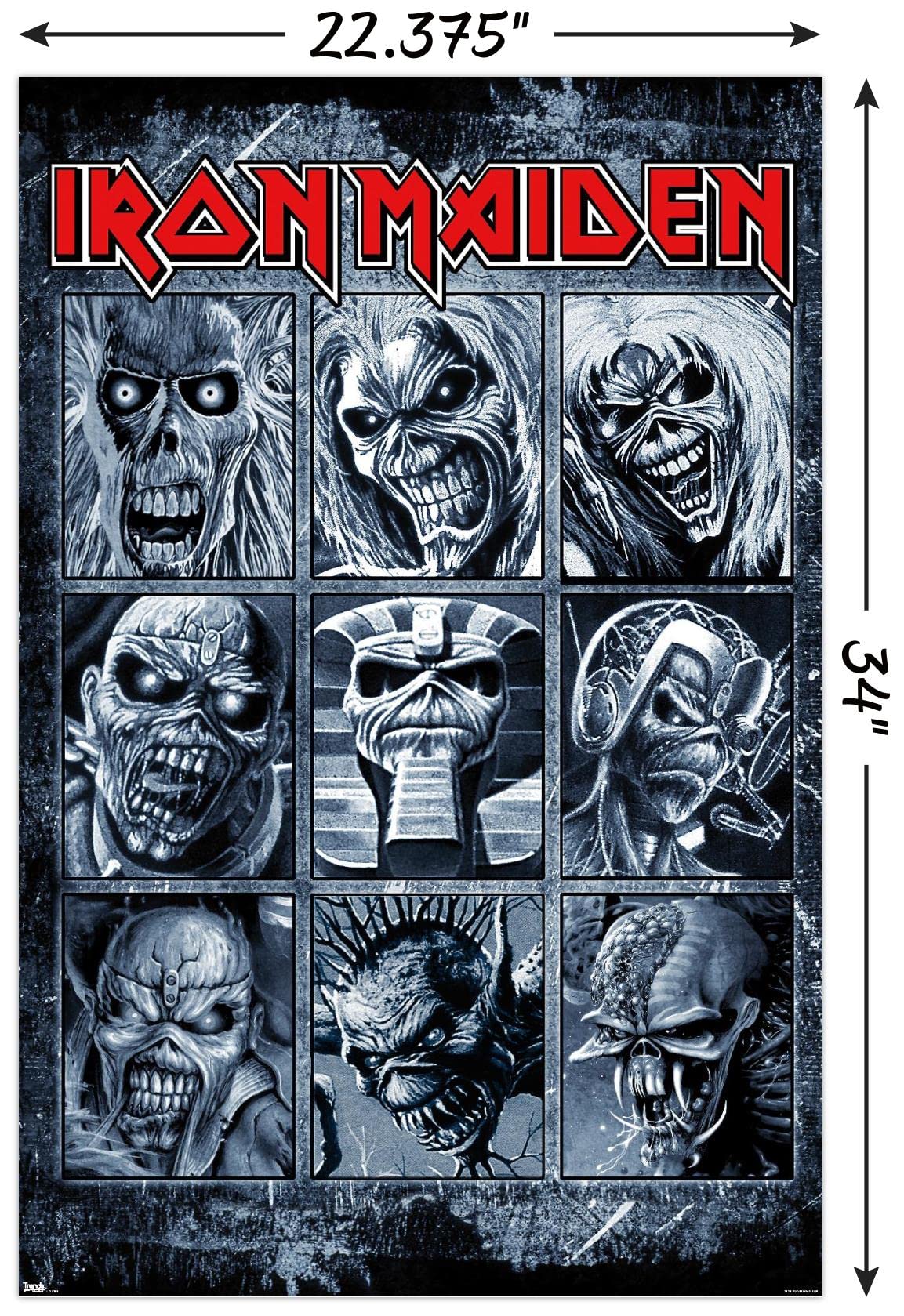 Trends International Iron Maiden - Grid Wall Poster, 22.375'' X 34'', Unframed Version