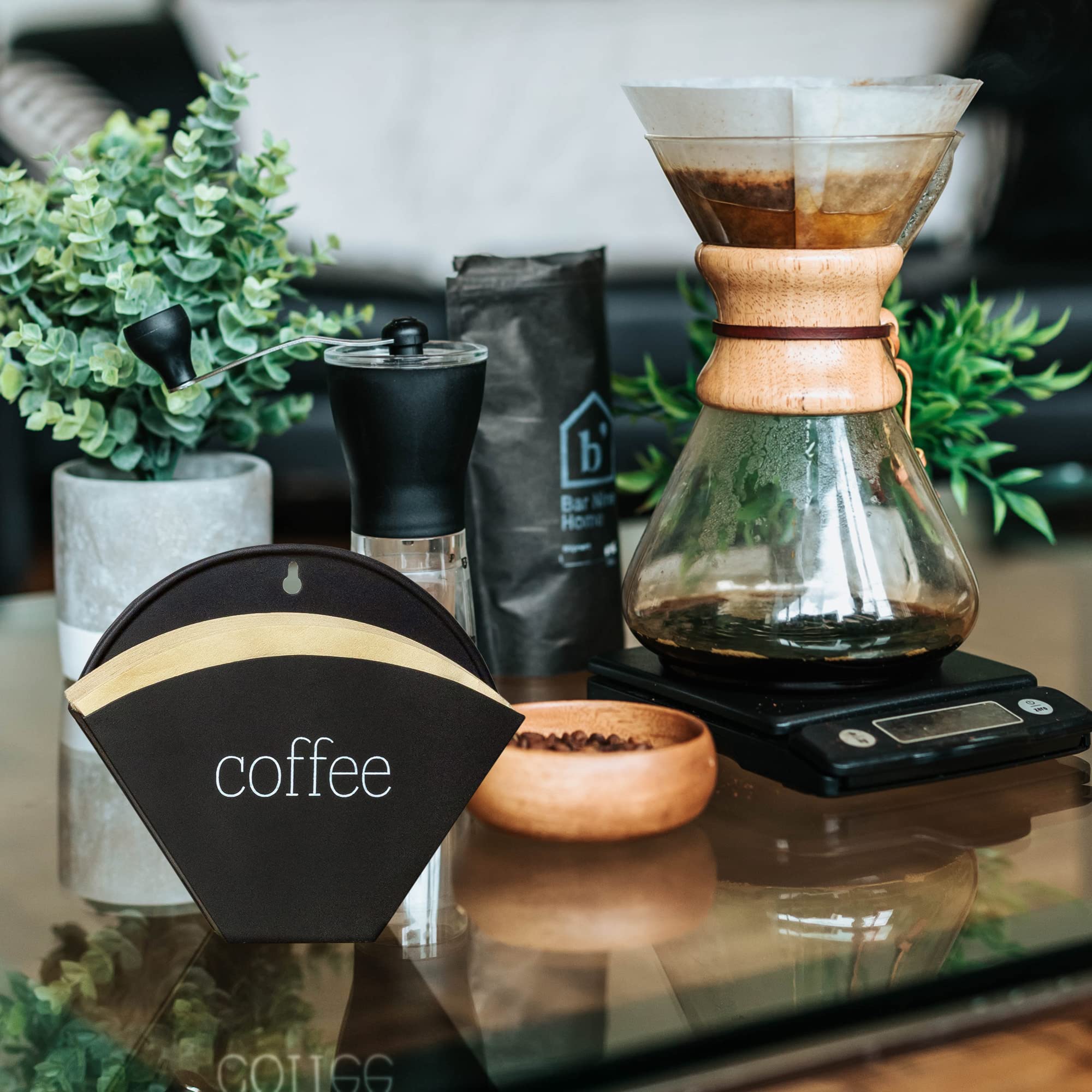 Auldhome Enamelware Cone Coffee Filter Holder (Black); Wall-Mount Modern Farmhouse Coffee Filter Bin