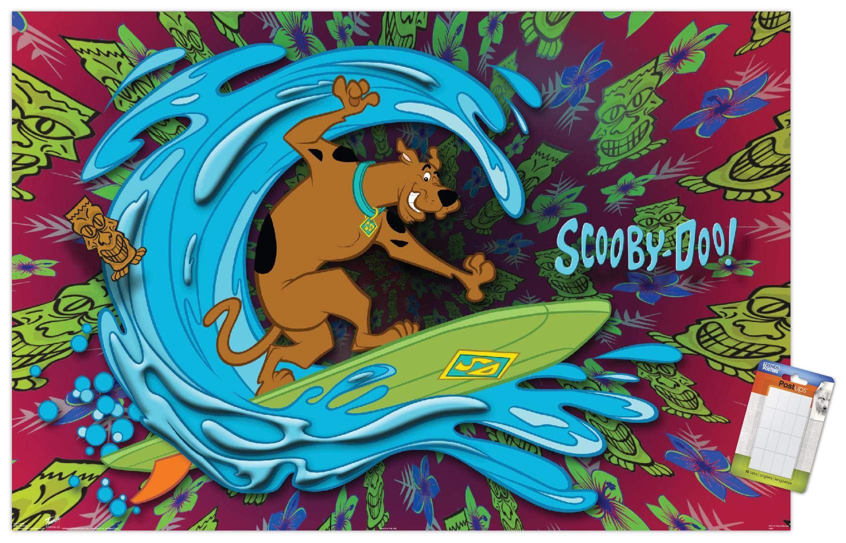 Trends International Scooby-Doo - Surf Wall Poster, 22.375'' X 34'', Premium Poster & Mount Bundle