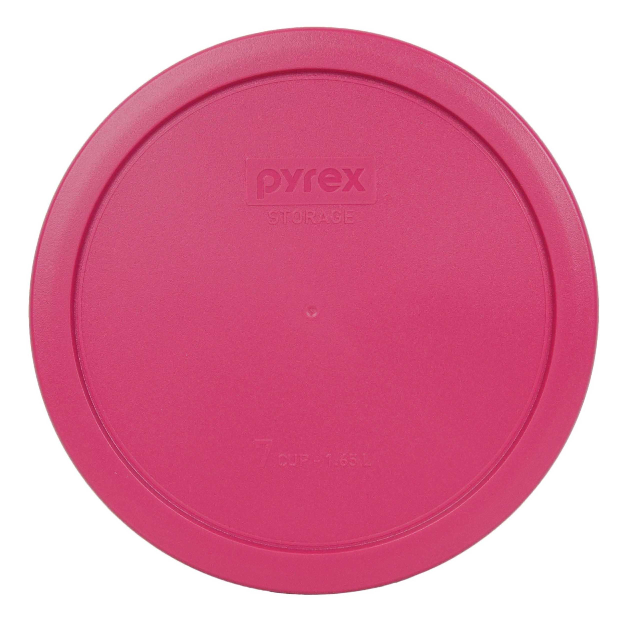 Pyrex 7402-Pc 7 Cup Fuchsia Pink Round Plastic Storage Lid, Made In Usa
