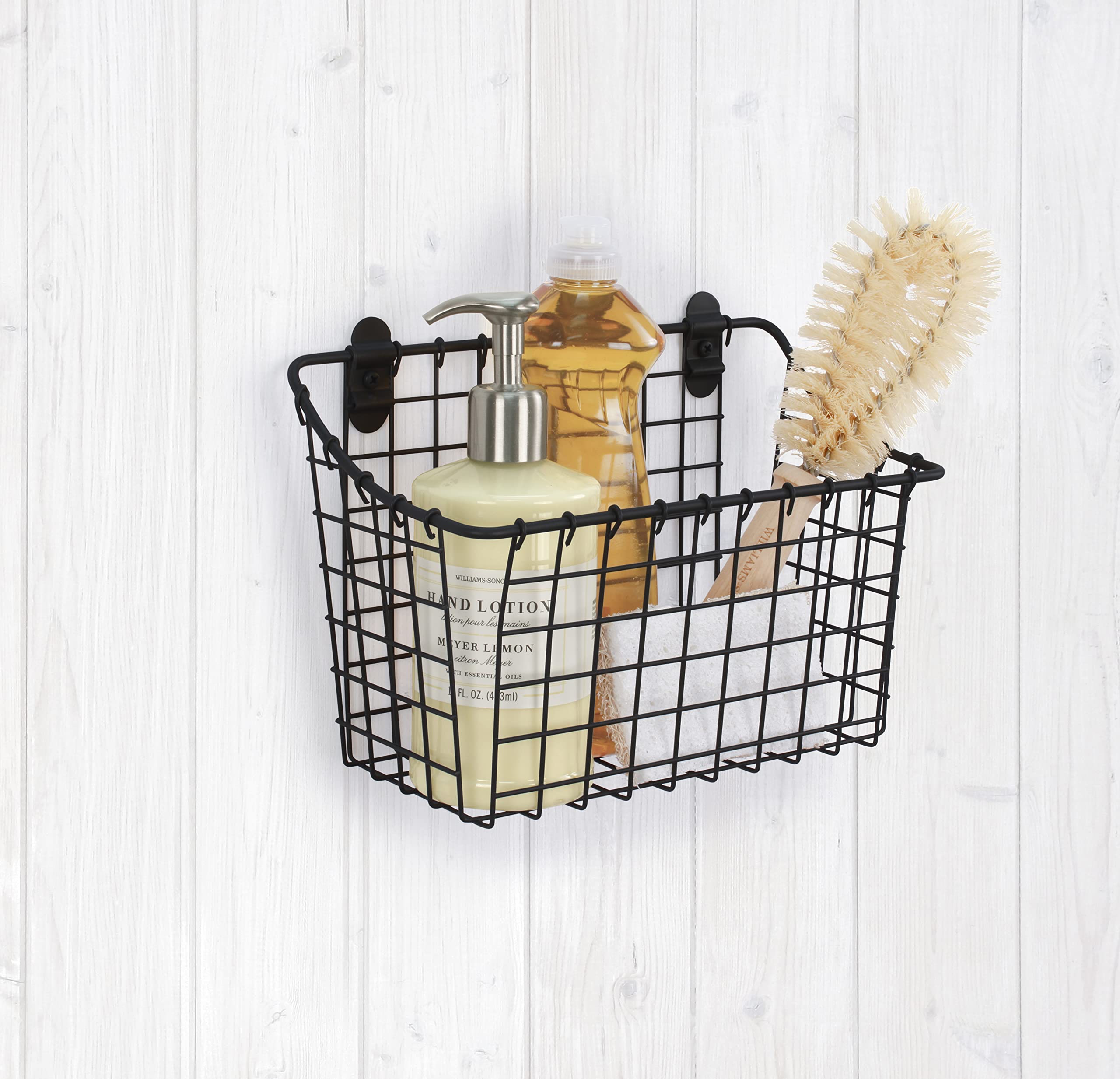 Vintage Living Cabinet & Wall Mount Basket - Large