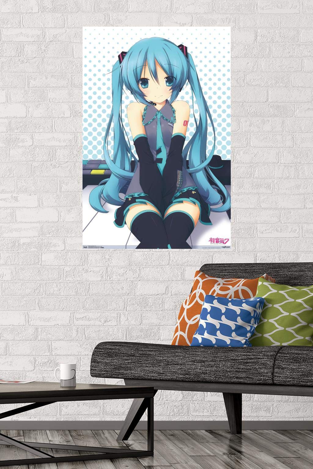 Trends International Hatsune Miku - Keys Wall Poster, 22.375'' X 34'', Poster & Mount Bundle