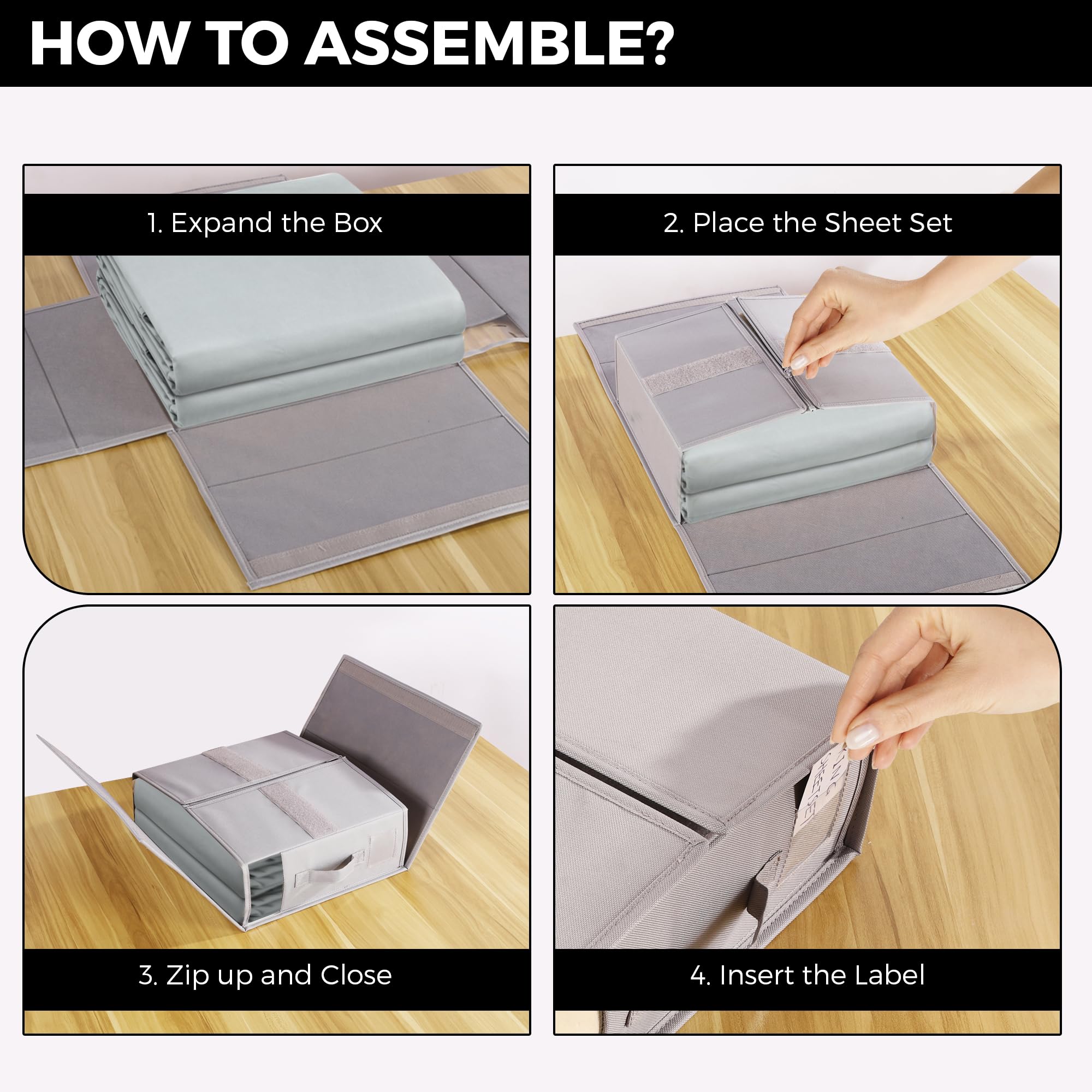 ALCOVA 10 Pack Bed Sheet Organizers with 1 Bed Sheet Tucker, Durable Material Used For Linen Closet Storage Solutions, Fits Quee