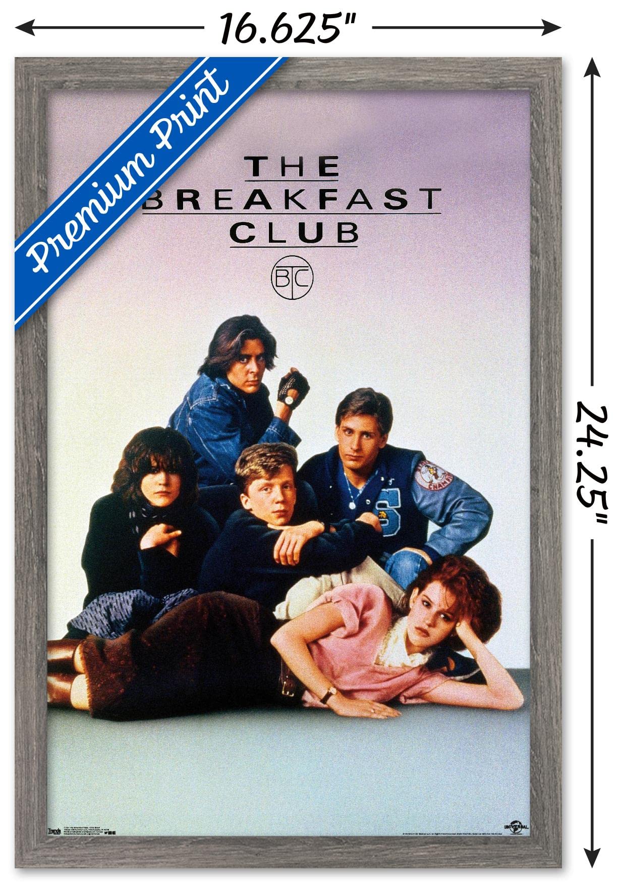 Trends International The Breakfast Club - One Sheet Wall Poster, 14.725'' X 22.375'', Barnwood Framed Version