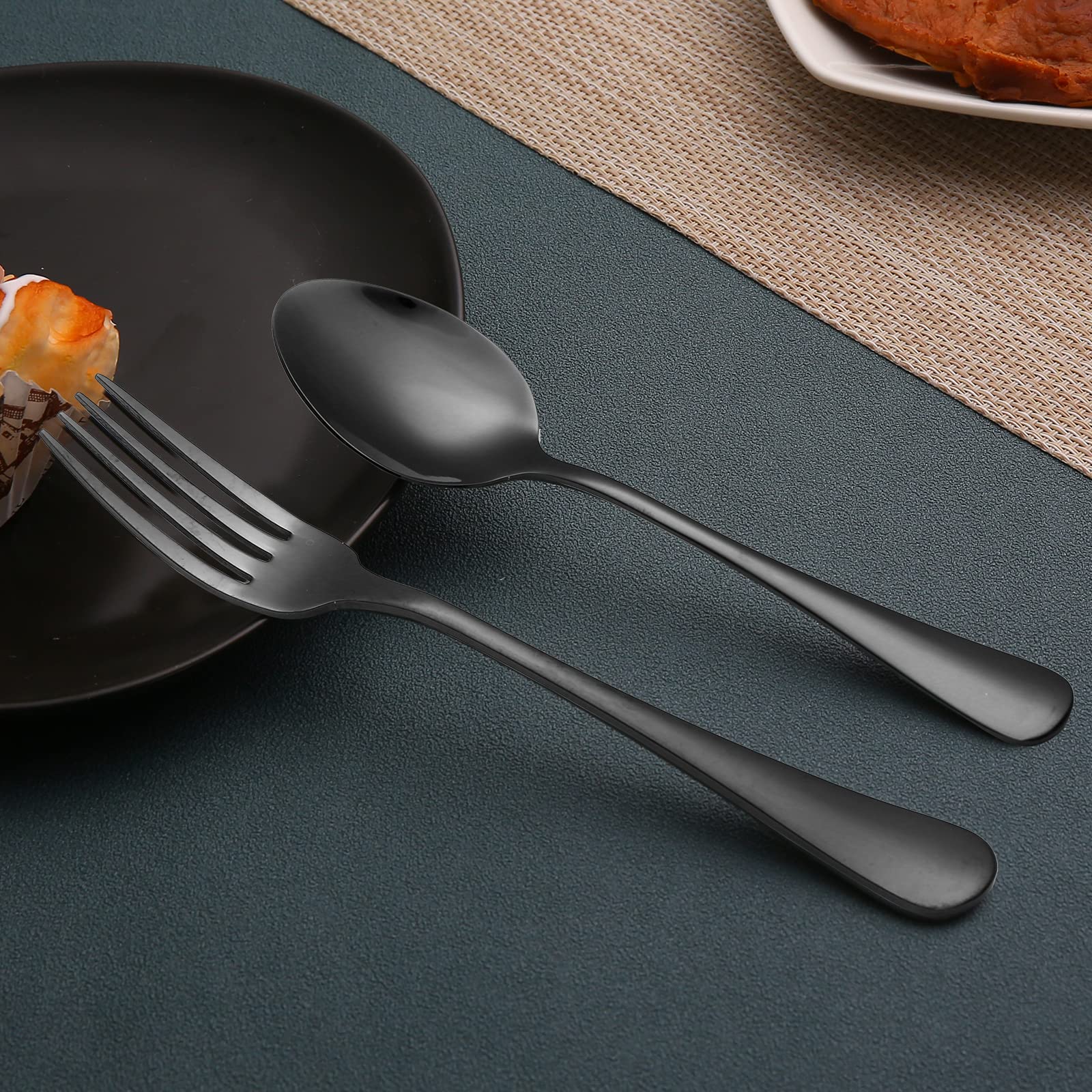 Set Of 12, Stainless Steel Dinner Forks And Spoons Silverware Set, Heavy-Duty Forks (8 Inch) And Spoons (6.7 Inch) Cutlery Set,