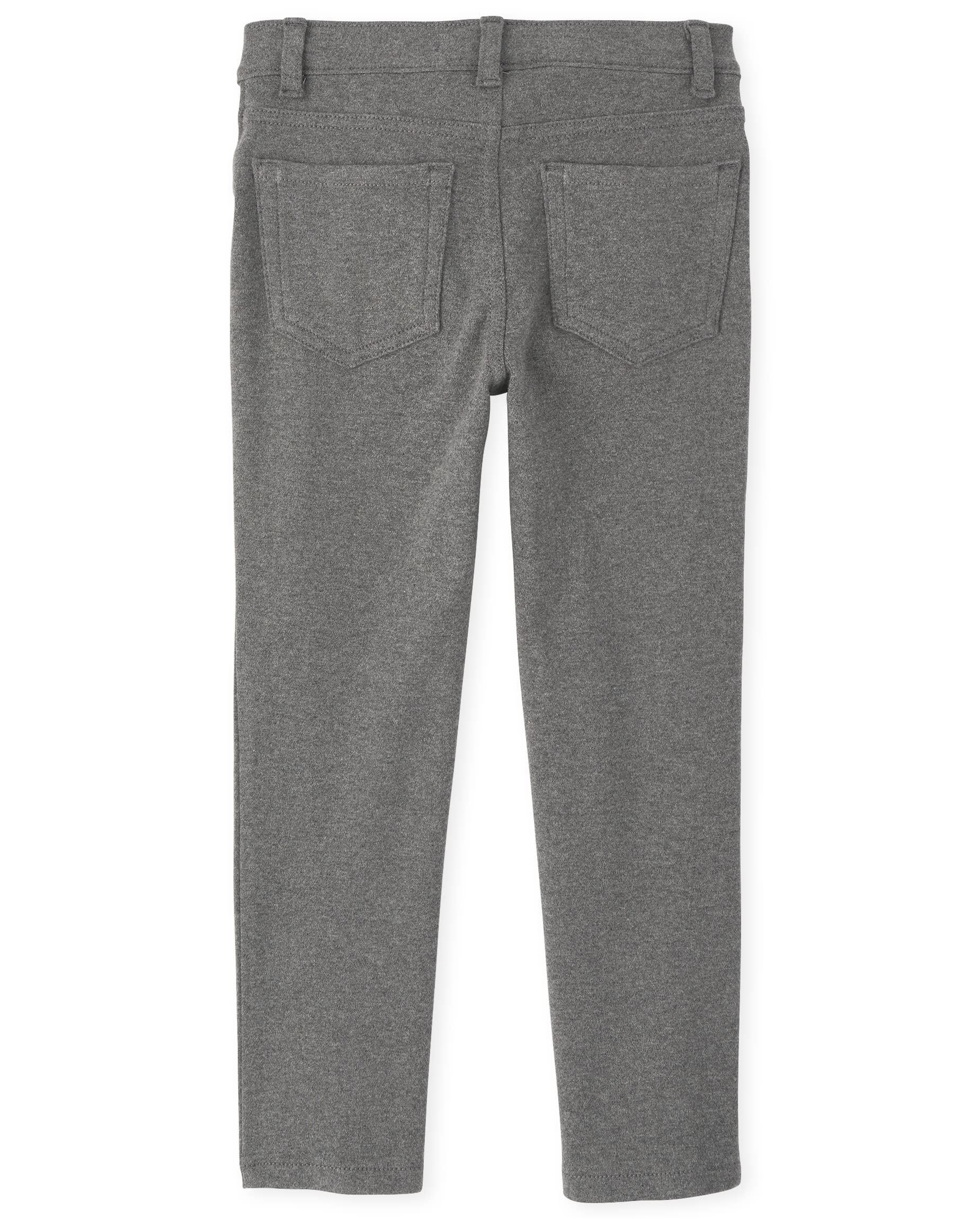 The Childrens Place Girls Ponte Knit Pull On Jeggings, Dk Heather Gray, 5 Plus