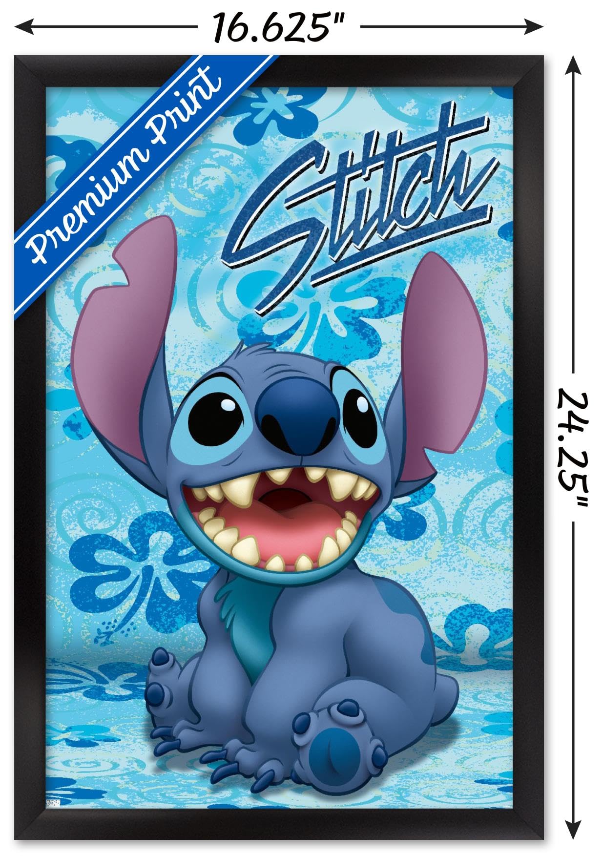 Trends International Disney Lilo And Stitch - Sitting Wall Poster, 14.72'' X 22.37'', Black Framed Version