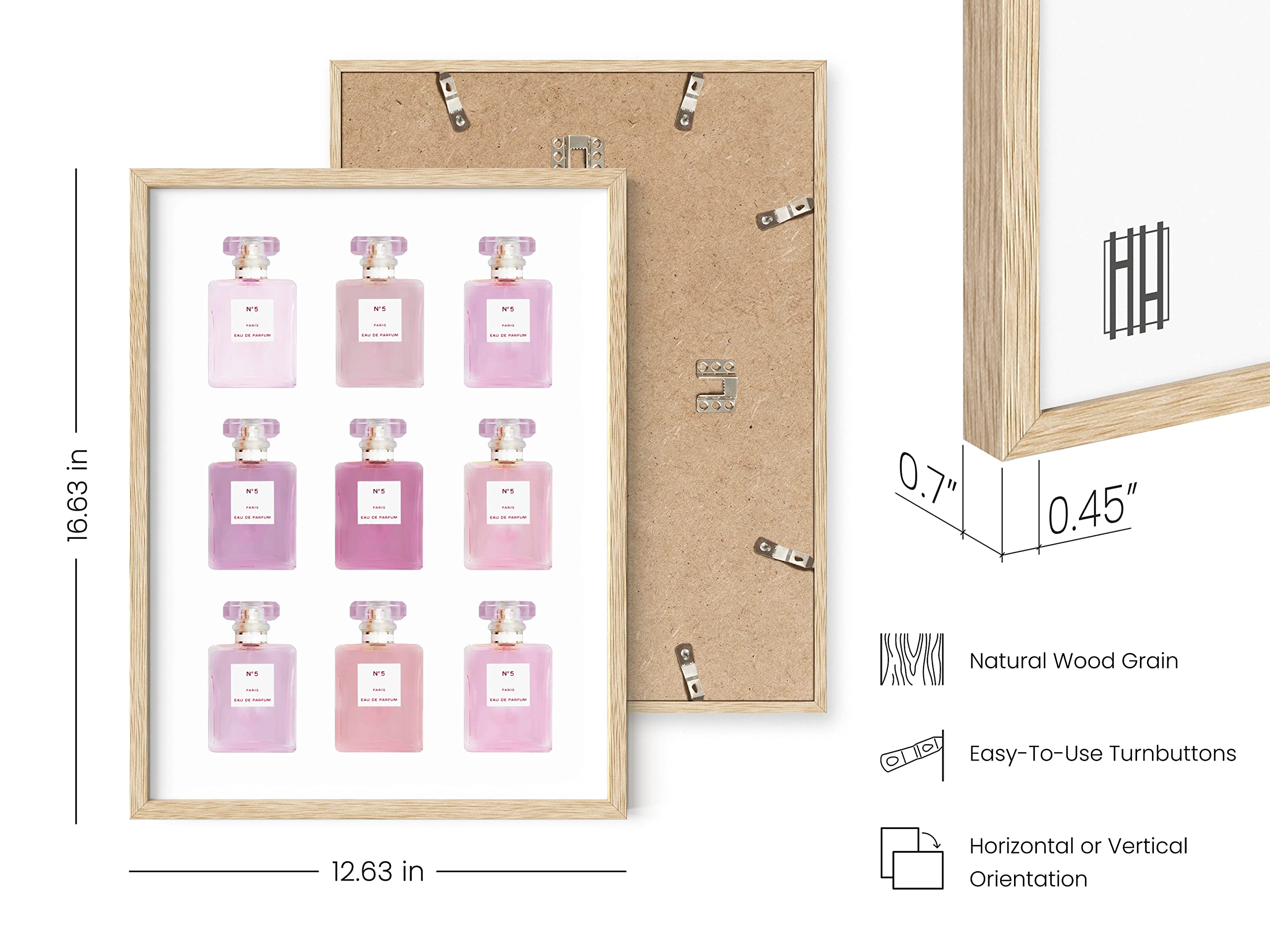 HAUS AND HUES Wall Art Eau De Parfum | Blush Pink Wall Decor Fashion Wall Art for Women Pink Wall Art for Bedroom Vanity Room Wall Art | BEIGE FRAMED 12  x16