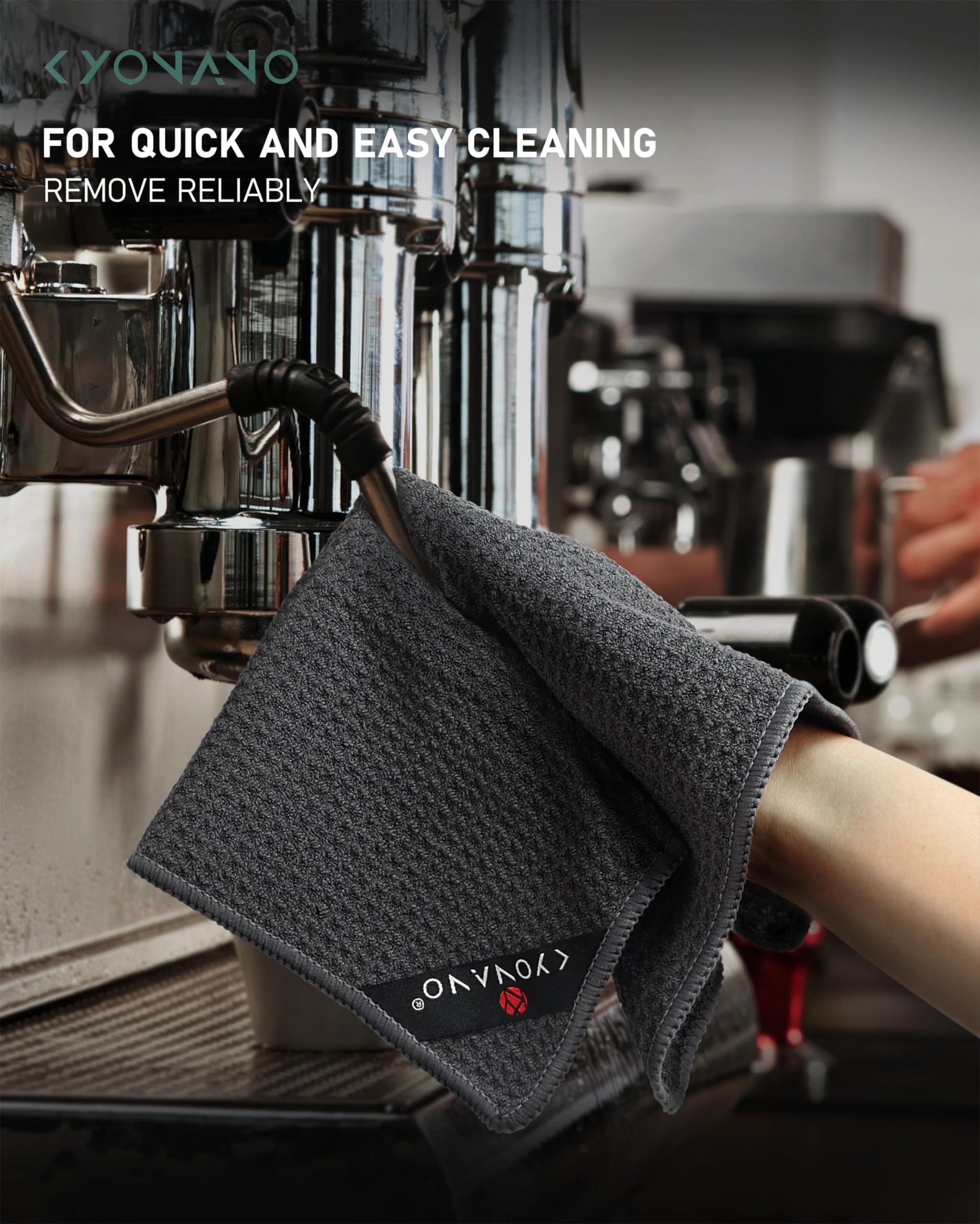Kyonano Barista Micro Cleaning Towels 4 Pack - Make The Perfect Coffee Or Espresso - Coffee Accessories For Barista To Clean Ste