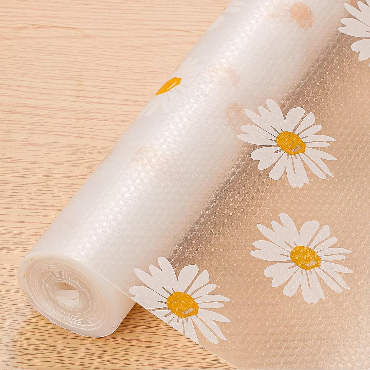 Transparent Shelf Liner Mat Roll 45 X 500 Cm  Waterproof Pvc Kitchen Drawer Liner With Floral Design, Anti Slip Oilproof Cabine