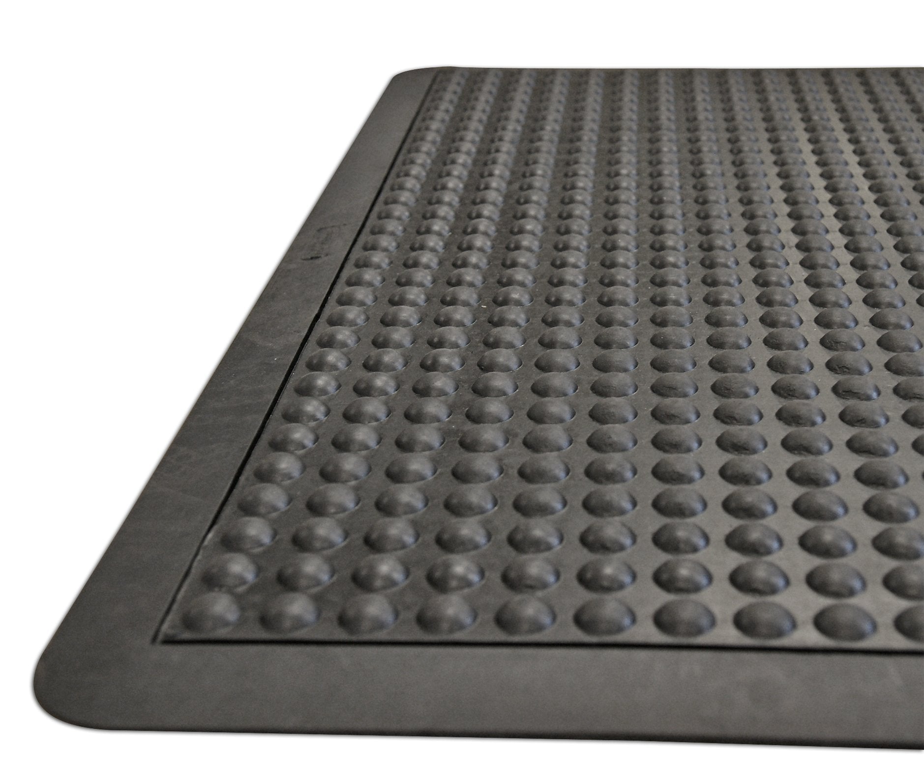 Rubber-Cal 03_184_Zwbk Bubble Top Anti-Fatigue Rubber Floor Mat, 5/8 X 2' X 3', Black Borders