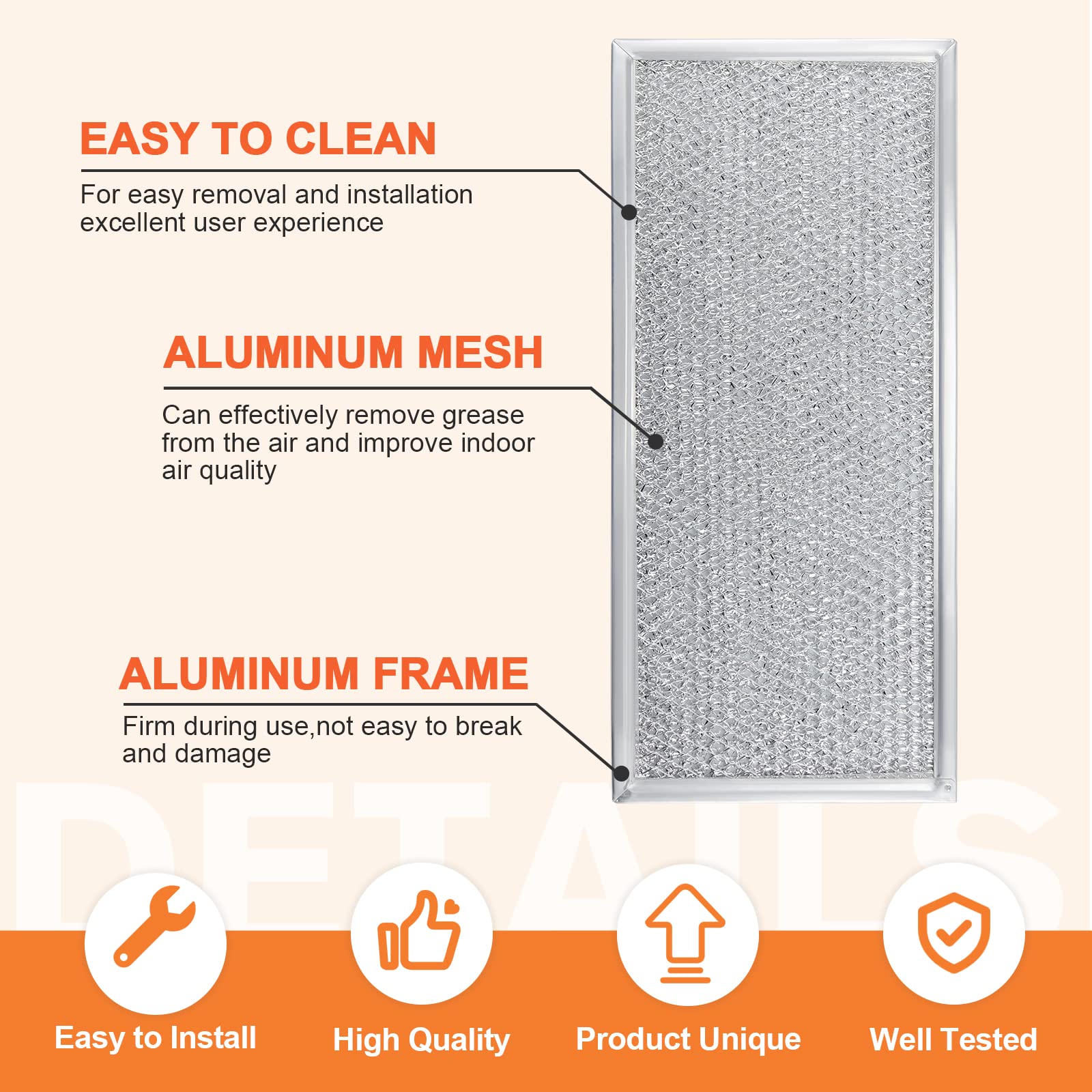 Beaquicy W10208631A Microwaves Grease Filter Approx. 13 '' x 6 ''- Replacement for Whirlpool GE Microwaves 3 Pack