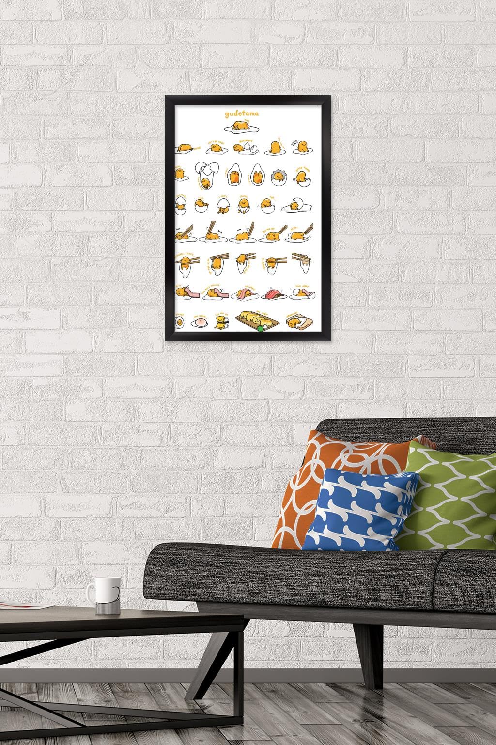 Trends International Gudetama - Grid Wall Poster, 14.725'' X 22.375'', Black Framed Version