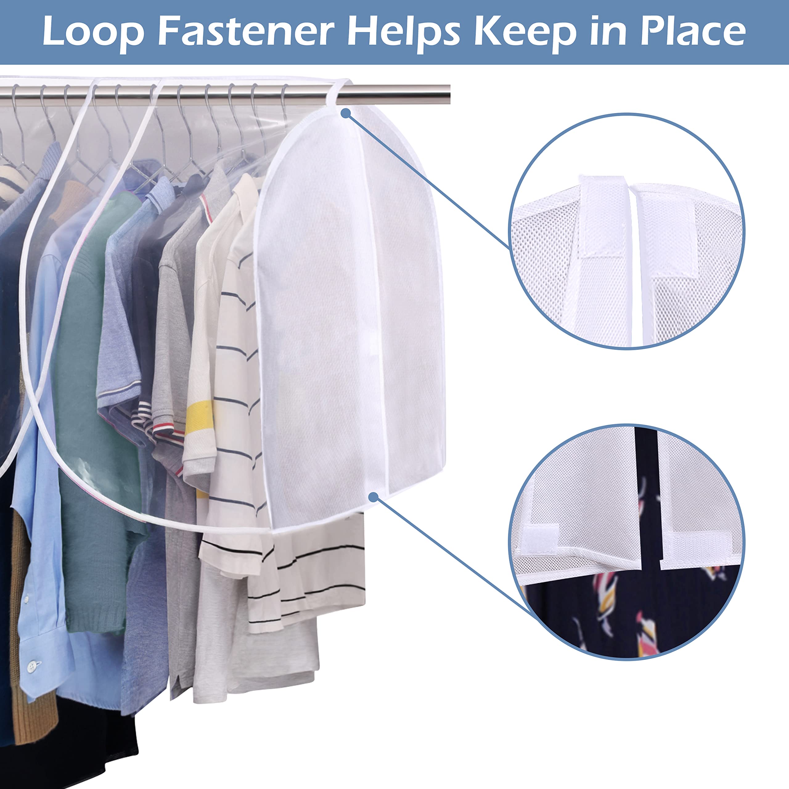 Sleeping Lamb Extra Large Hanging Garment Rack Cover Storage With Clear Pvc Window Dust Shoulder Cover Clothes Dress Suits Coat