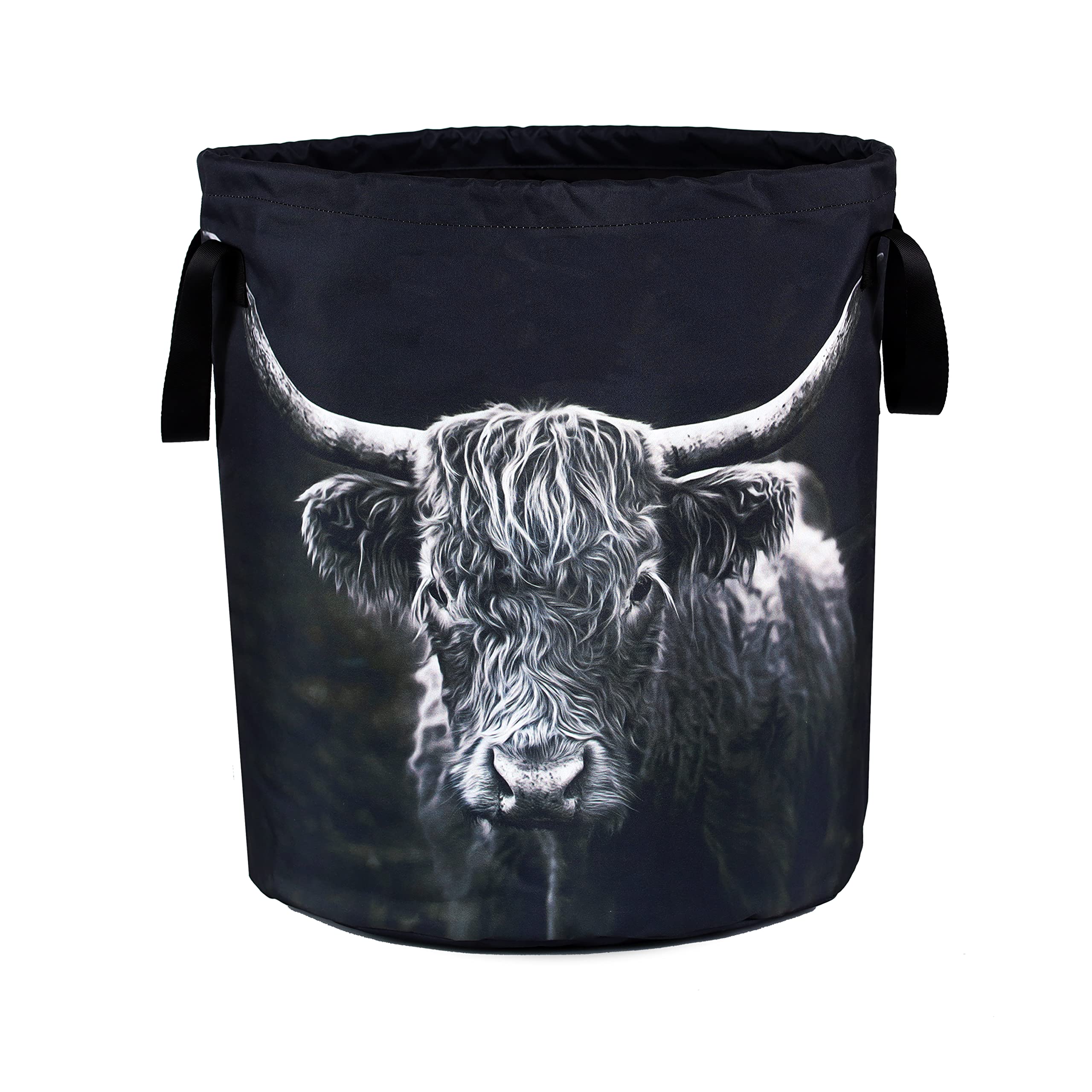 Highland Cow Laundry Basket Animal Foldable Waterproof Oxford Cloth Funny Tote Bag Laundry Hamper Clothes Storage Bucket Toy Org