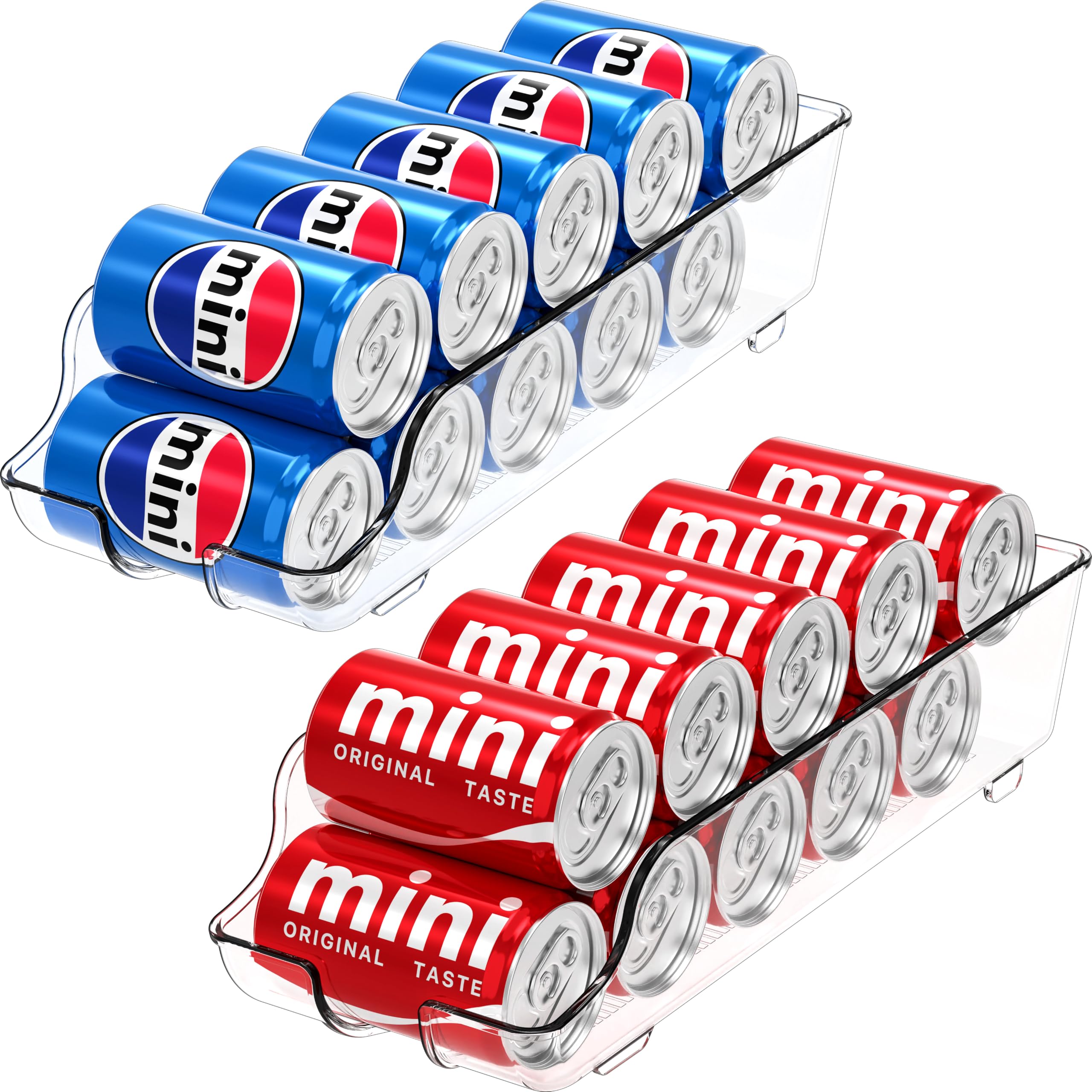 Simple Houseware Mini Soda Can Organizer Dispenser Fridge/Pantry, Set of 2
