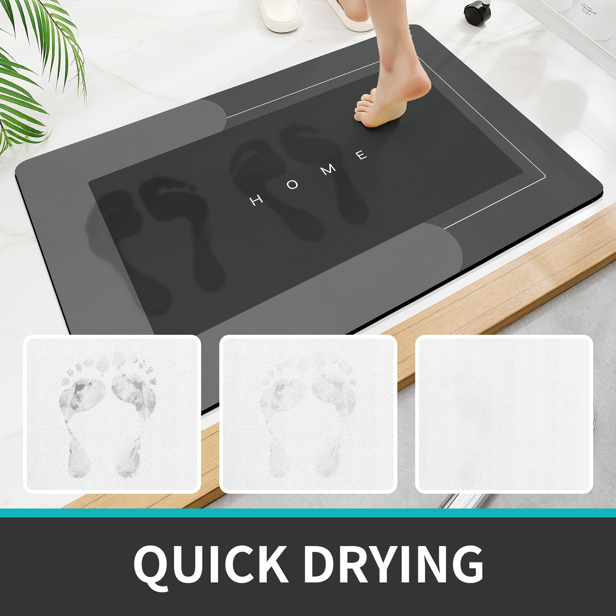 2Pcs Bathroom Mats U Shaped Set, Non-Slip Quick-Dry Toilet Bath Rug For Tub, Shower And Bath Room 19.7''X31.5''+19.7''X23.6'', D