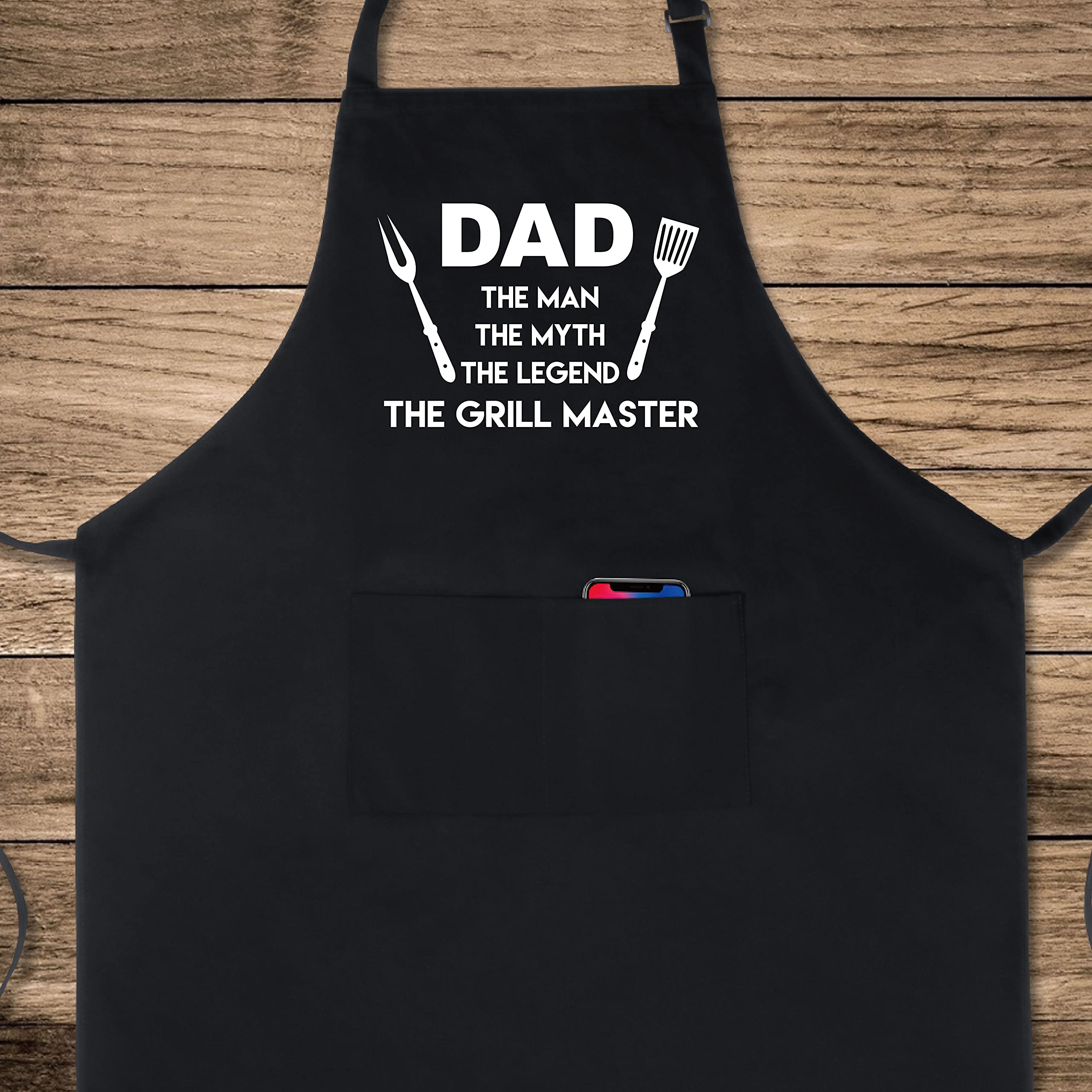 Xornis 100% Cotton Funny Aprons Grill Master With 2 Pockets Bbq Grilling Adjustable Bib Aprons Gifts For Men Dad Friends Father