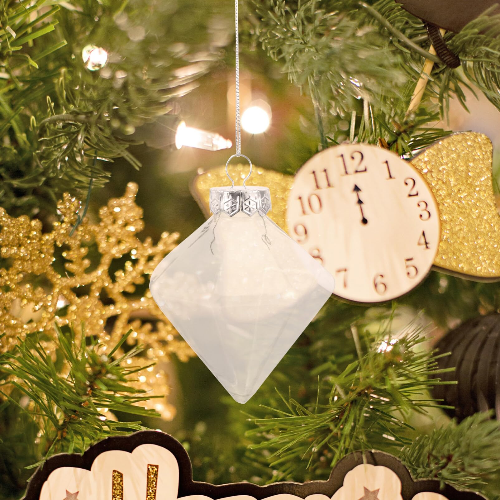 Kichvoe 12pcs Clear Plastic Fillable Christmas Ornaments Transparent for Festive Decorations Weddings and Parties Shatterproof D