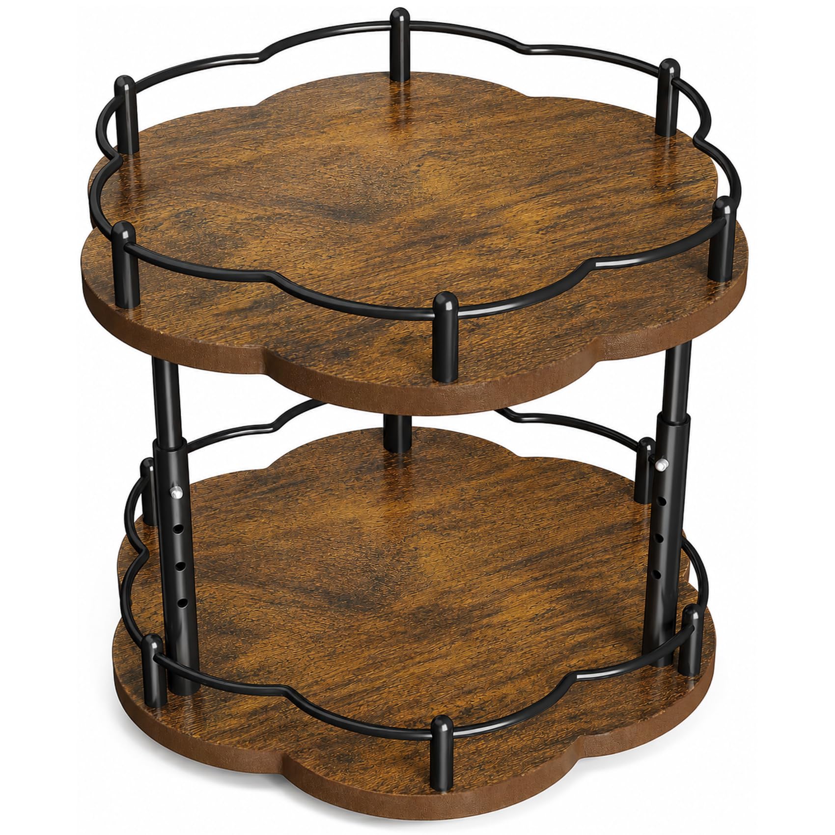 SNTD 2Tier Lazy Susan Spice Rack Organizer for Cabinet, Wood, 10 in
