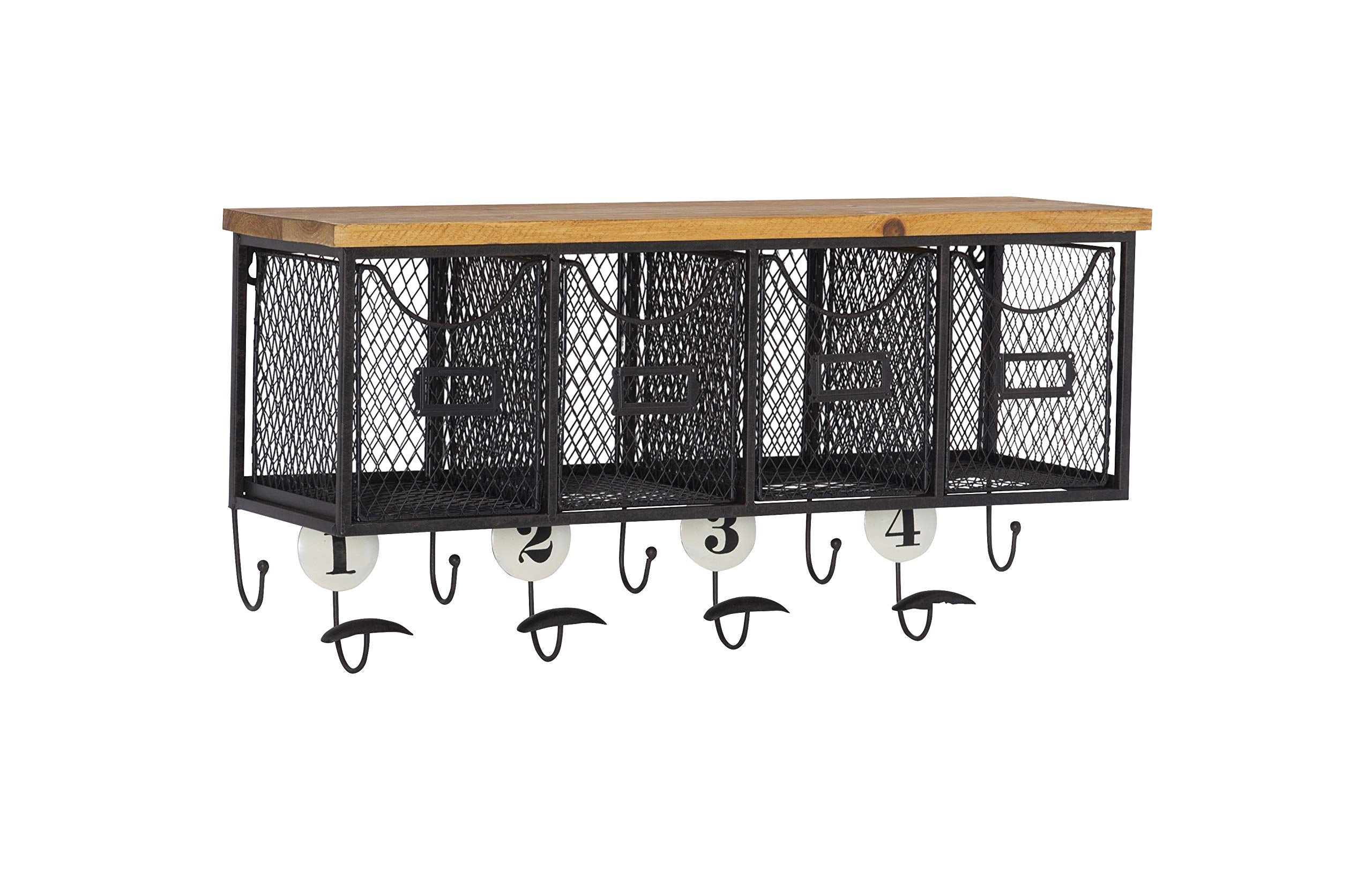 Linon 4-Basket Wall Organizer, Black