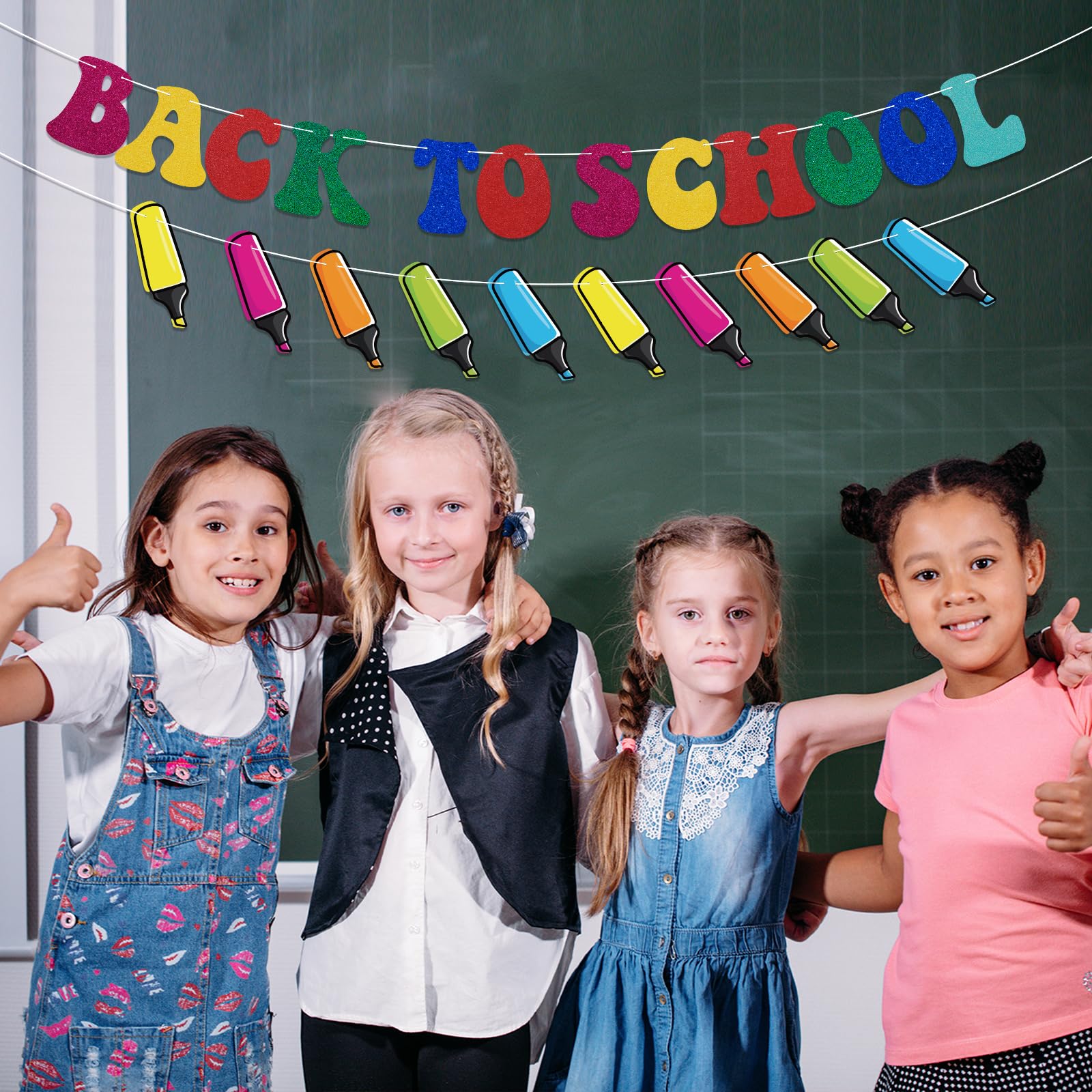 Back To School Banner, Pre-Strung First Day Of School Decorations, Back To School Garland, Teacher Appreciation Decorations, Fir