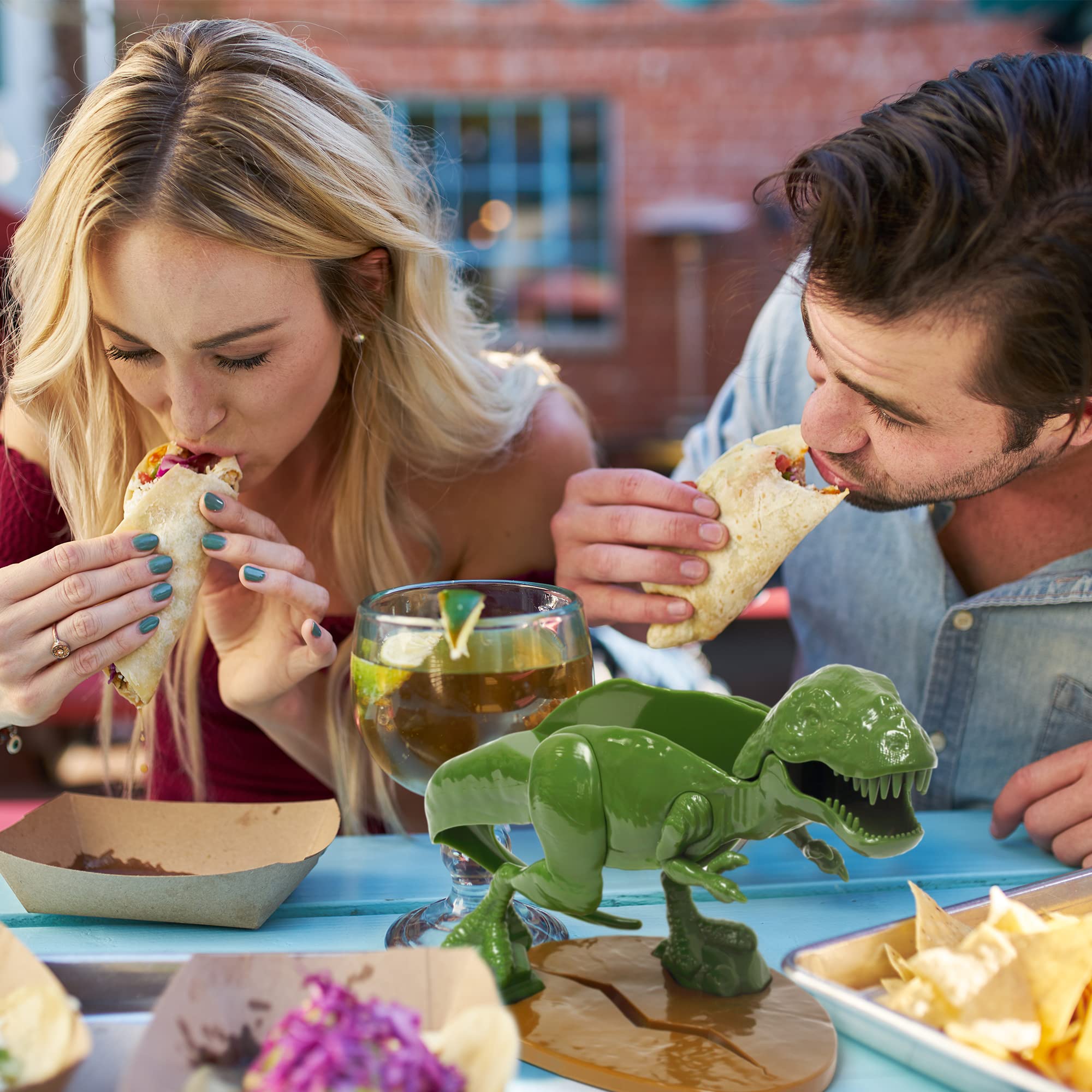 Funwares Original Tacosaurus - Dinosaur Taco Holder, Fun And Practical White Elephant Gift, Hold 2 Tacos