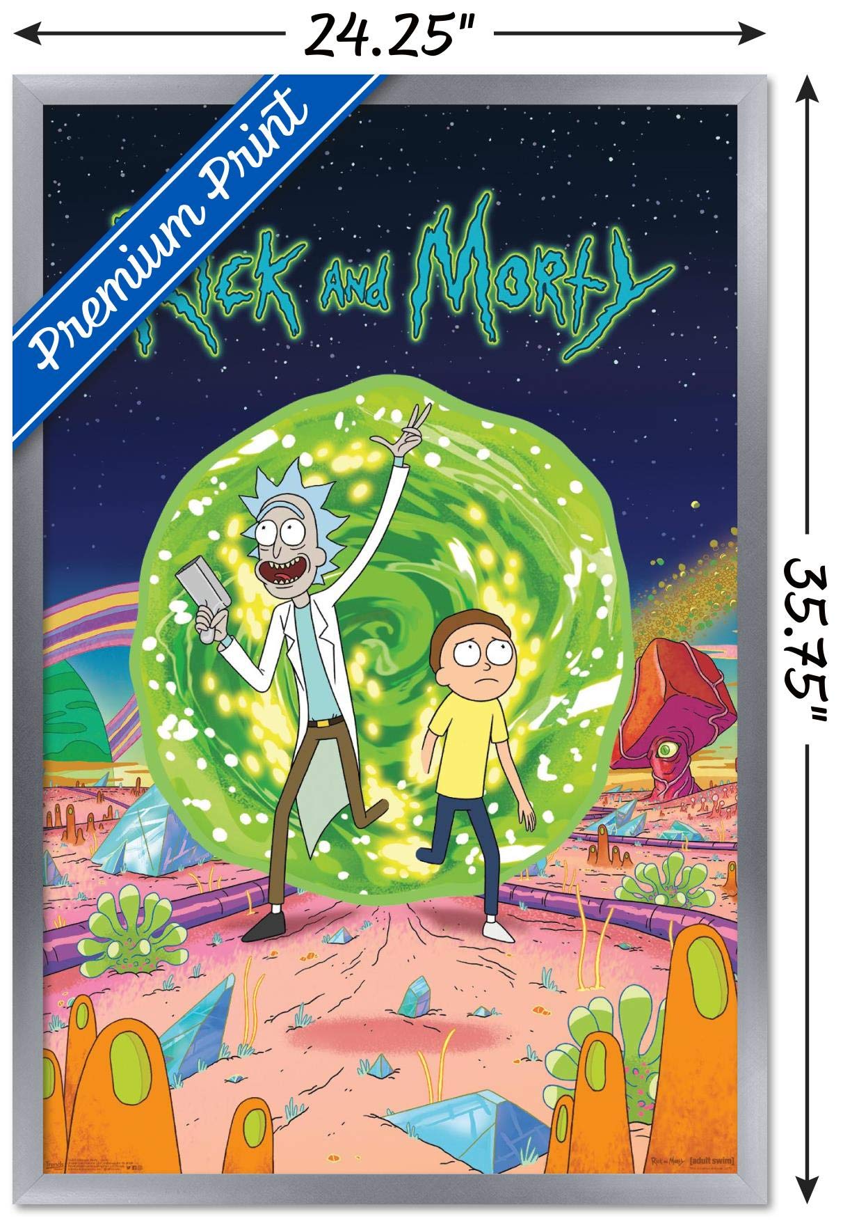 Trends International Rick And Morty - Cover Wall Poster, 22.375'' X 34'', Silver Framed Version