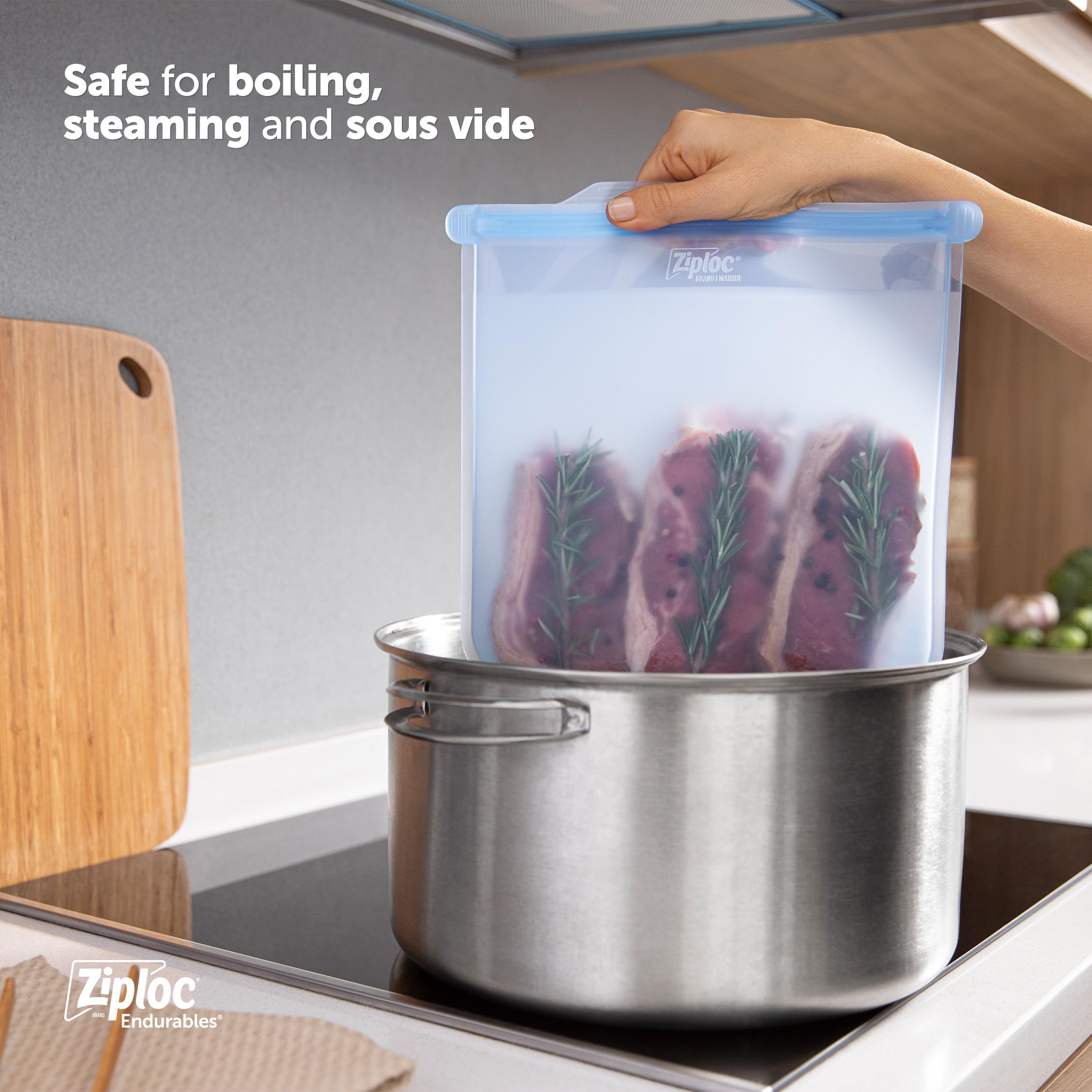 Ziploc Endurables Pouch And Containers Variety Pack, Reusable Silicone Bags And Food Storage Meal Prep Containers For Freezer, O