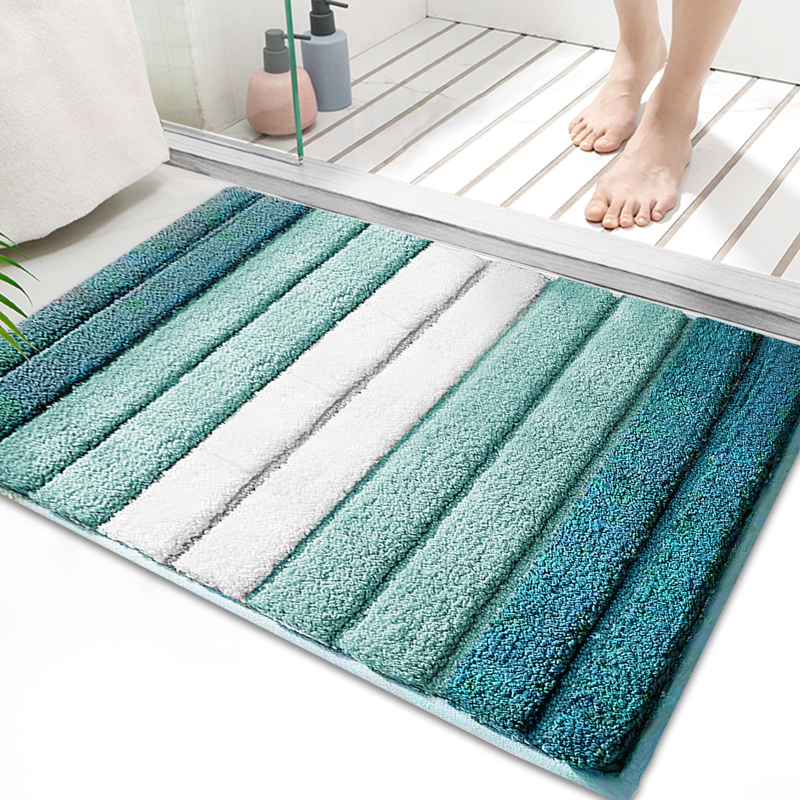 Silipacks Bathroom Rugs 18''X26'' Non-Slip Microfiber Carpet, Machine Washable Quick Dry Bath Mats For Bathroom, Bedroom And Kit