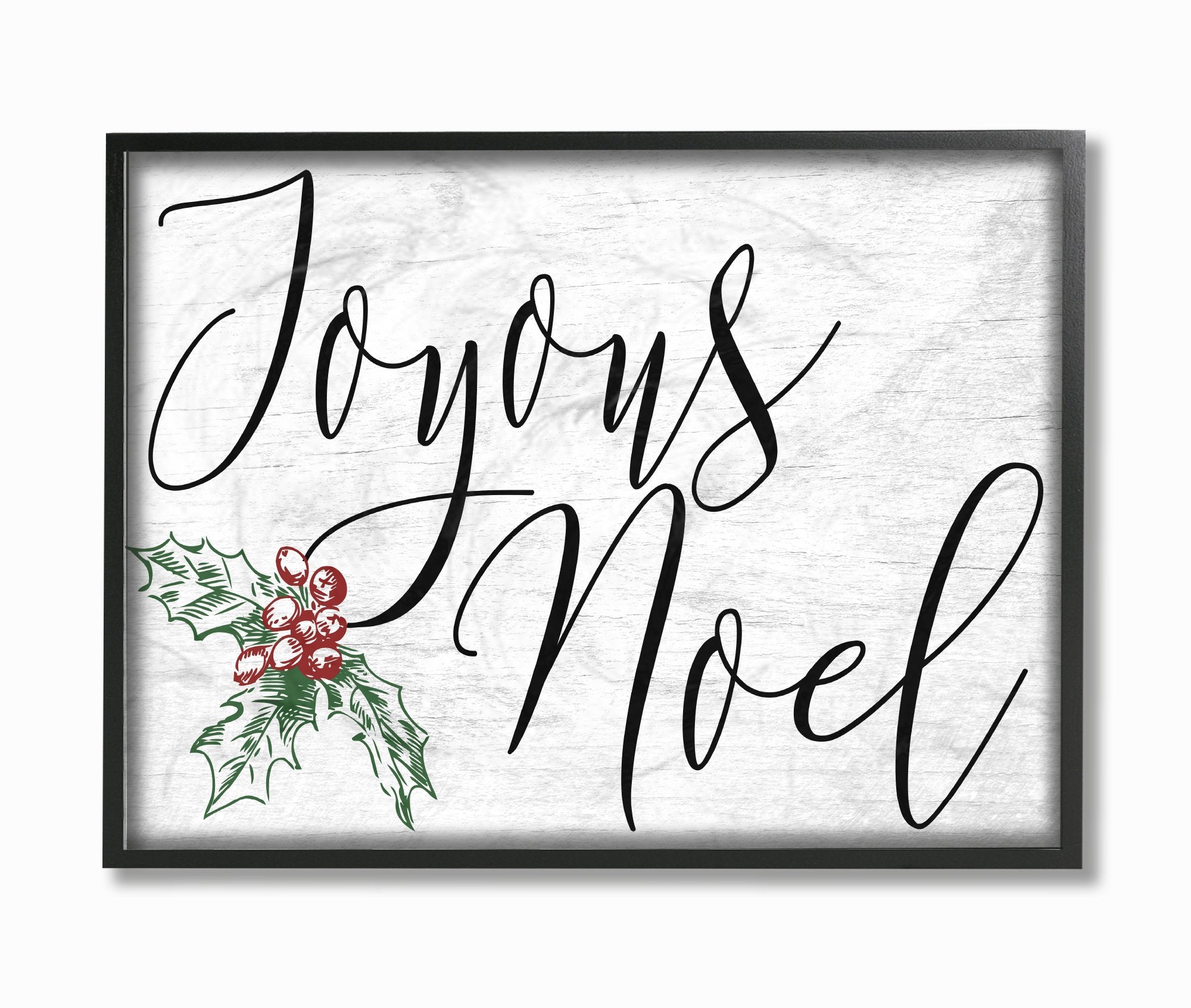 Stupell Industries Joyous Noel Christmas Black Framed Wall Art, 11X14, Multicolor